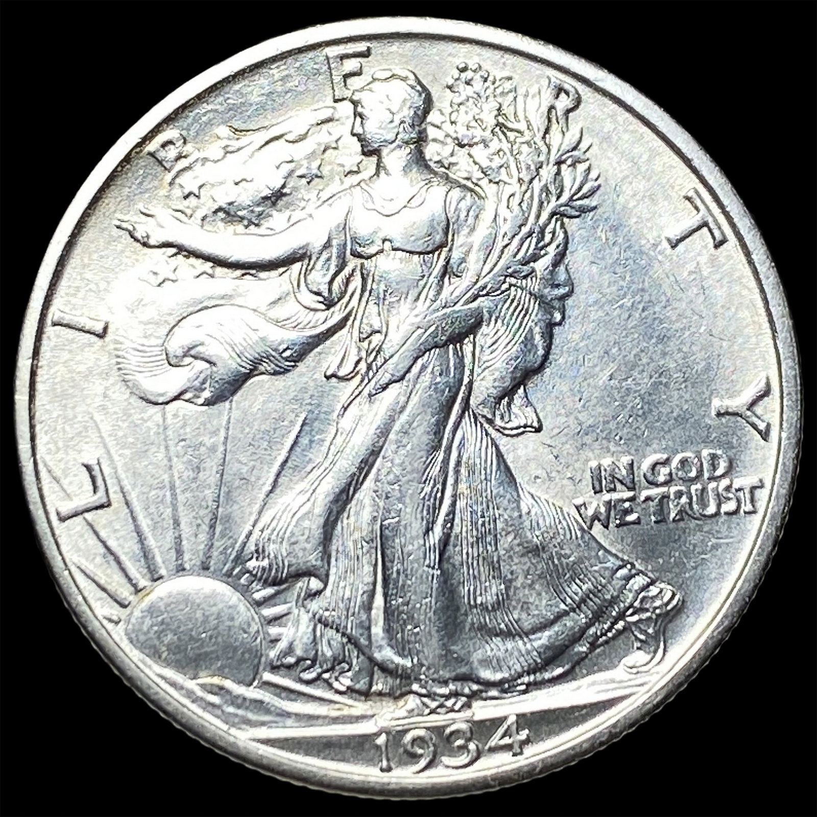 1934-S Silver Walking Liberty Half Dollar UNCIRCULATED (1 of 2)