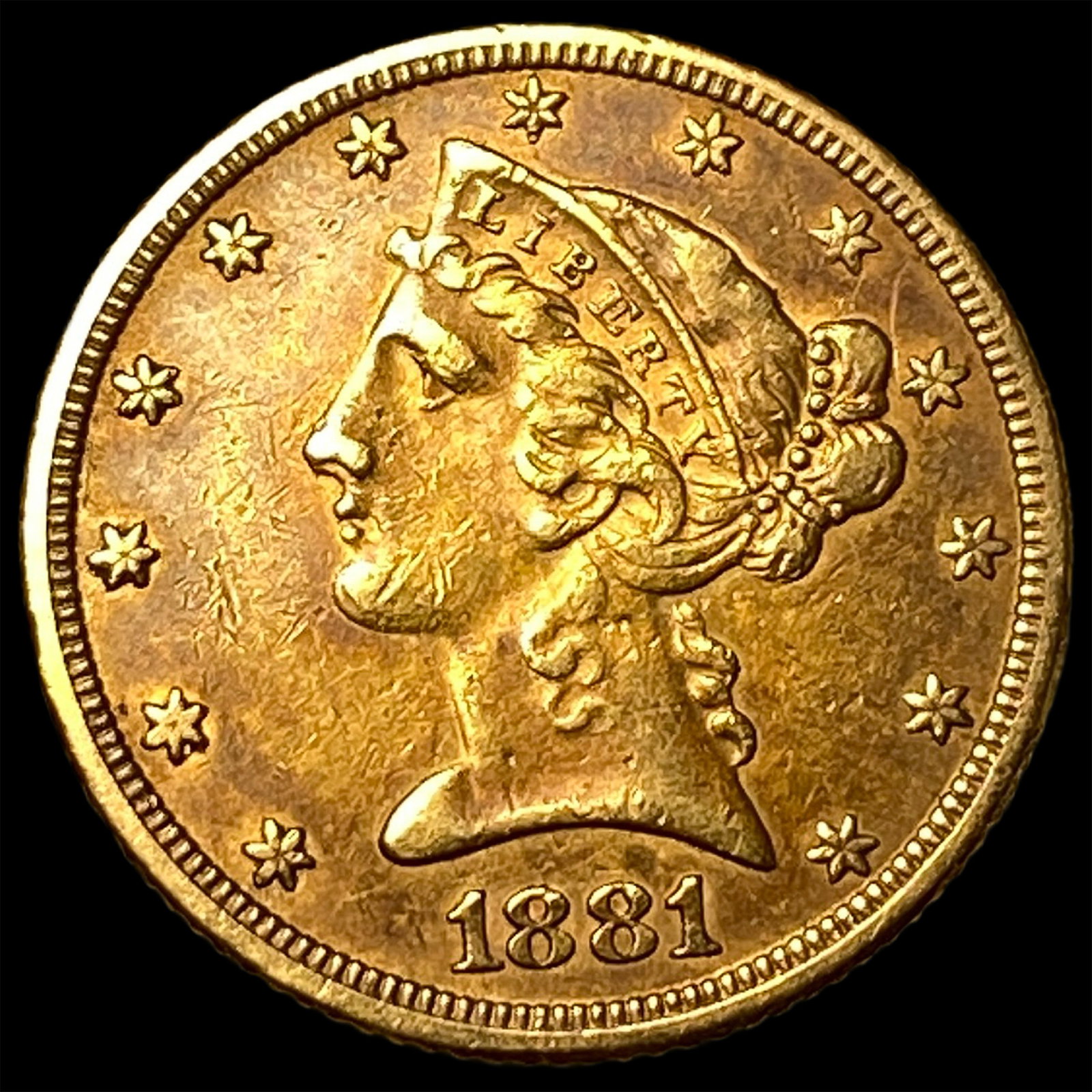 1881 Liberty Head Half Eagle $5 Gold CLOSELY UNCIRCULATED (1 of 2)