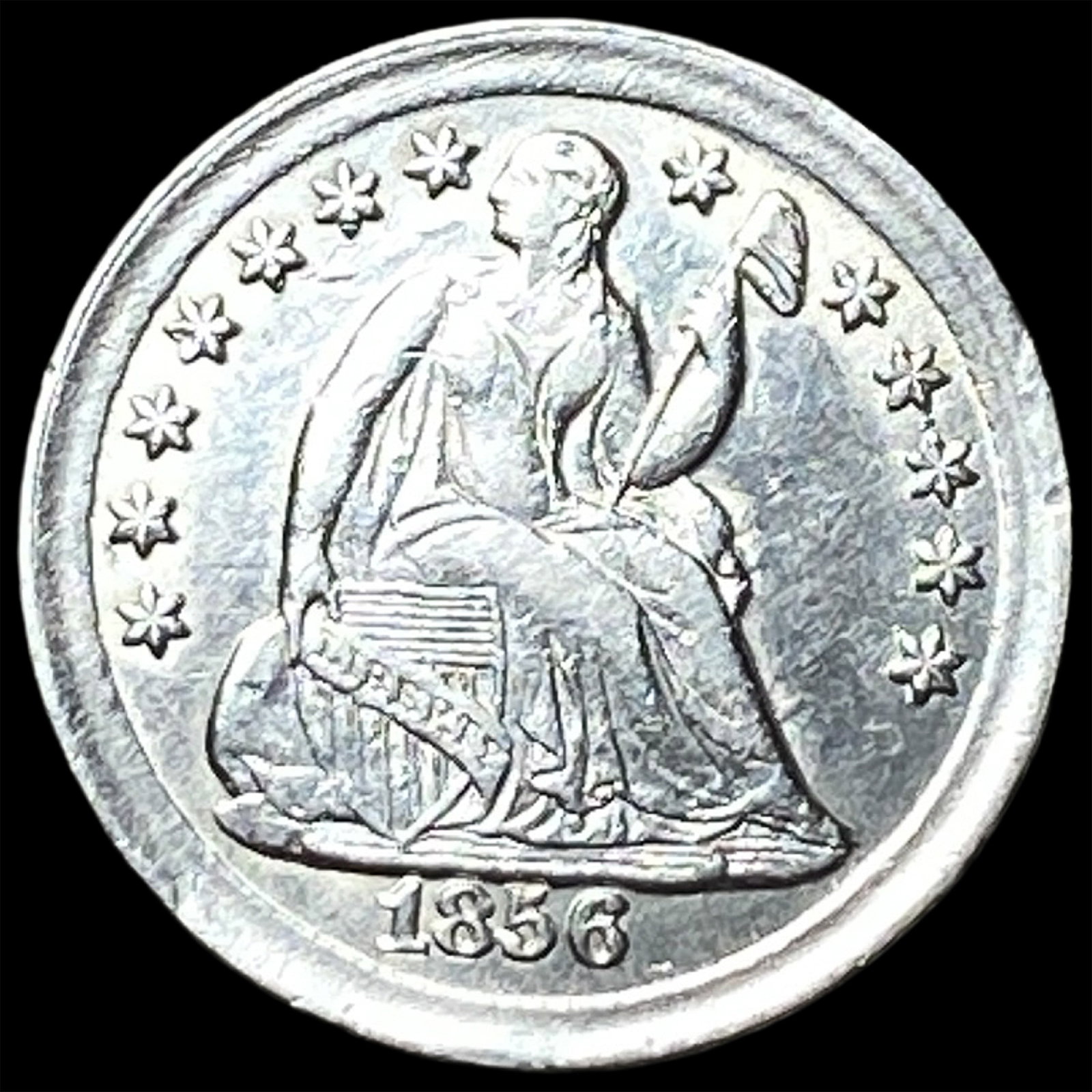 1856 Seated Liberty Half Dime UNCIRCULATED: 1856 Seated Liberty Half Dime UNCIRCULATED