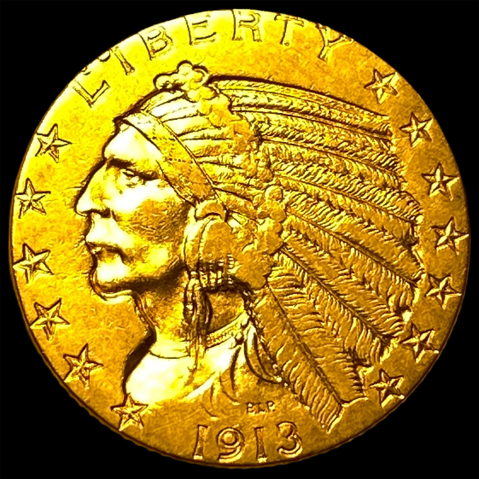 1913 Indian Head Half Eagle $5 Gold CHOICE AU: 1913 Indian Head Half Eagle $5 Gold CHOICE AU