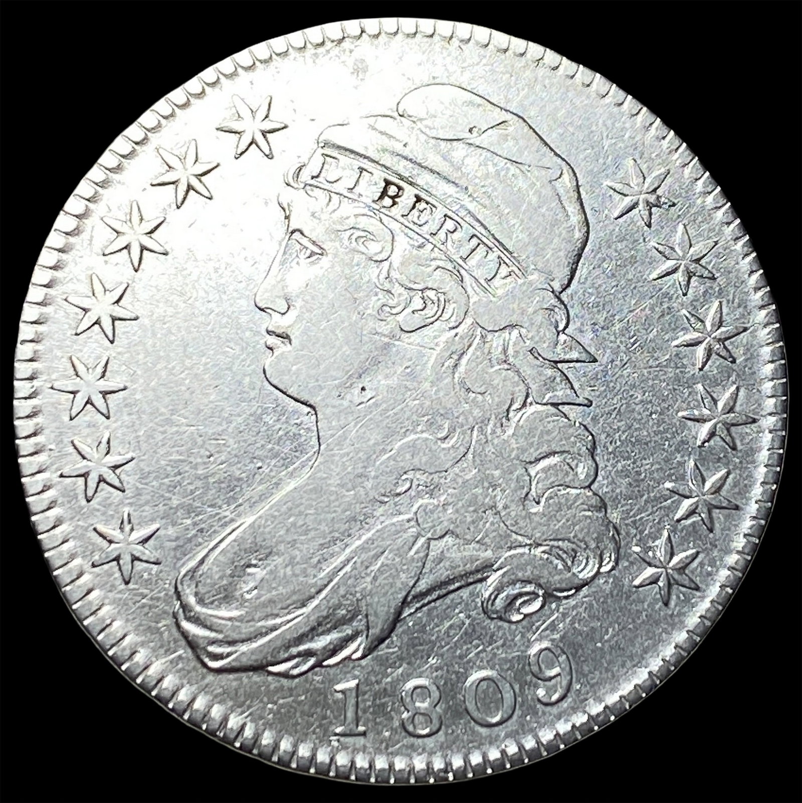 1809 Capped Bust Half Dollar LIGHTLY CIRCULATED: 1809 Capped Bust Half Dollar LIGHTLY CIRCULATED