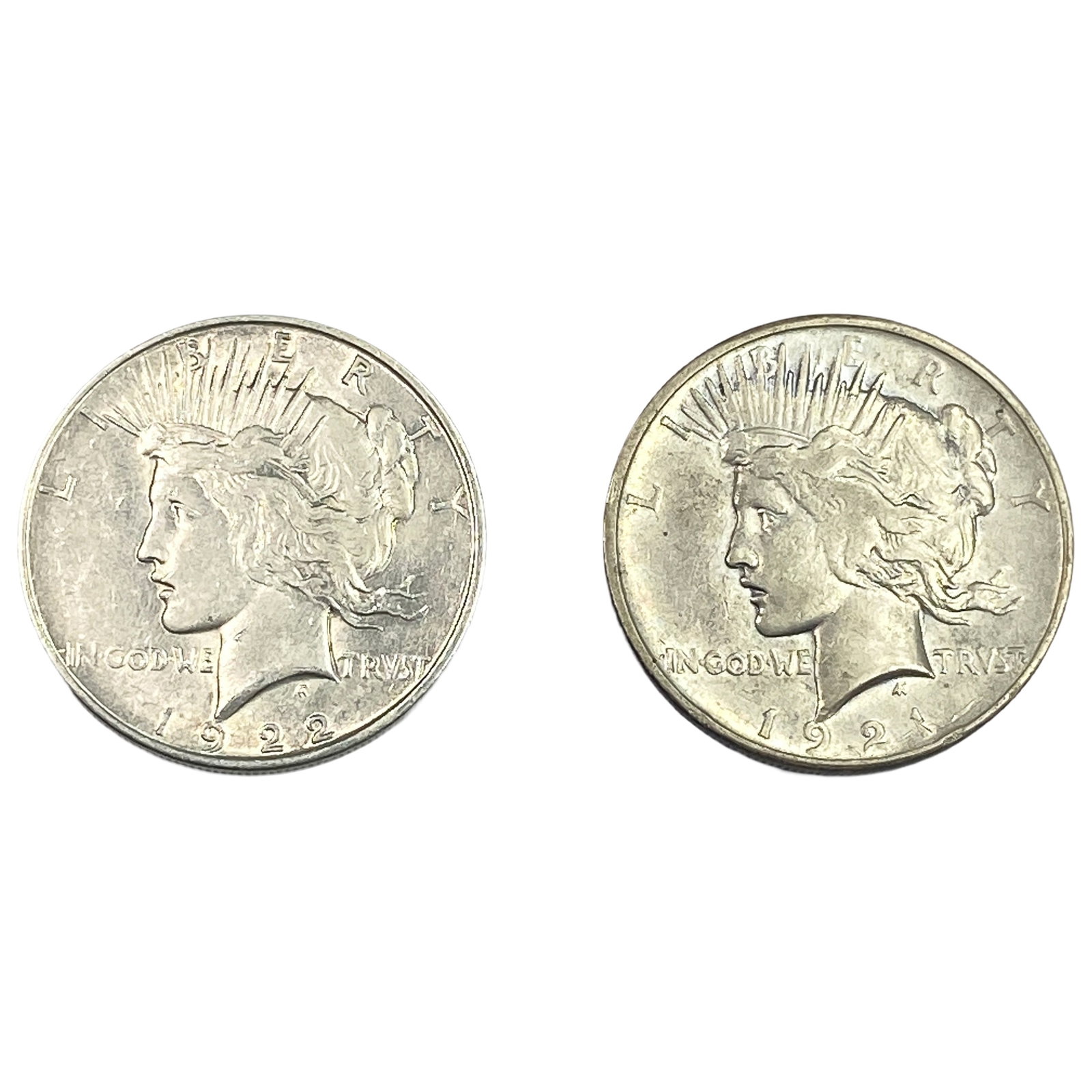 [2] 1921, 1922-D Silver Peace Dollar: [2] 1921, 1922-D Silver Peace Dollar