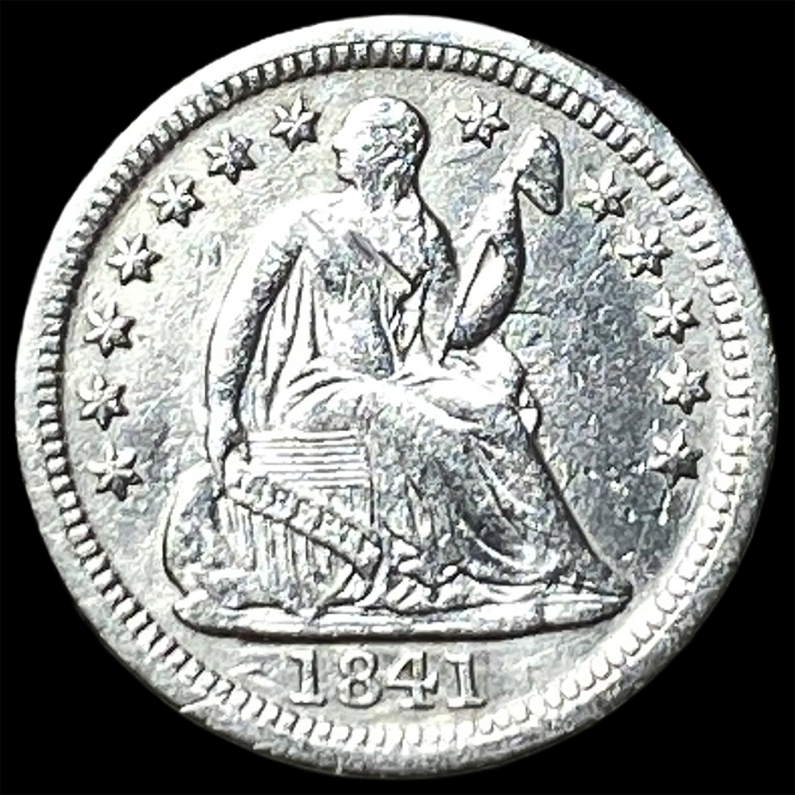 1841-O Silver Seated Liberty Half Dime CHOICE AU (1 of 2)