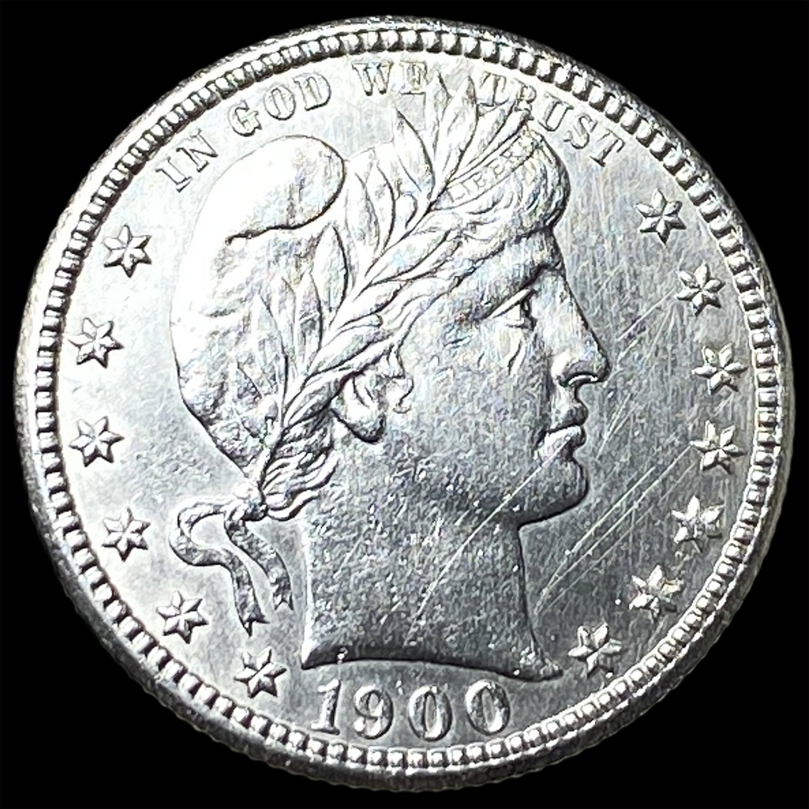 1900-S Silver Barber Quarter CHOICE AU (1 of 2)