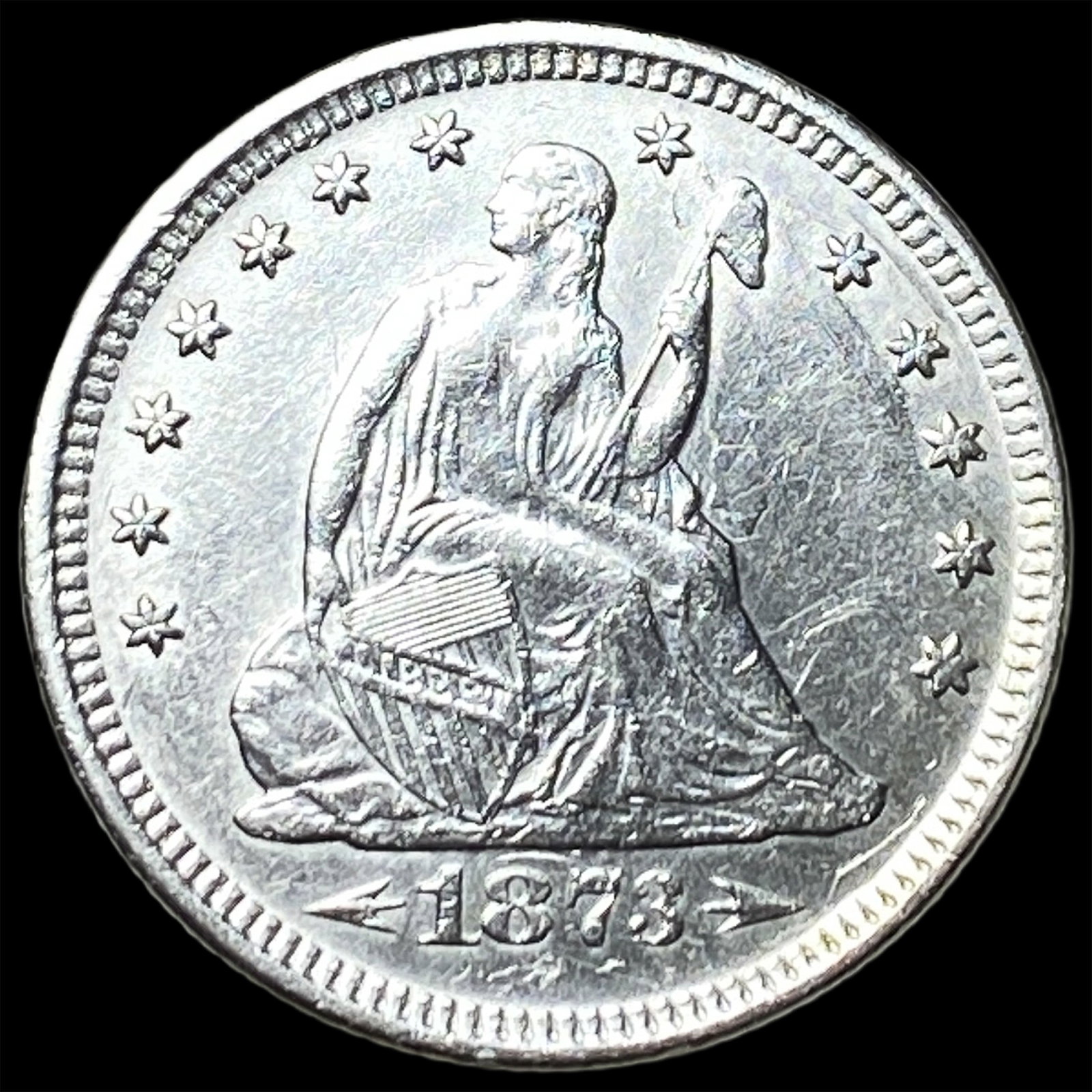 1873 Arrows Seated Liberty Quarter UNCIRCULATED: 1873 Arrows Seated Liberty Quarter UNCIRCULATED