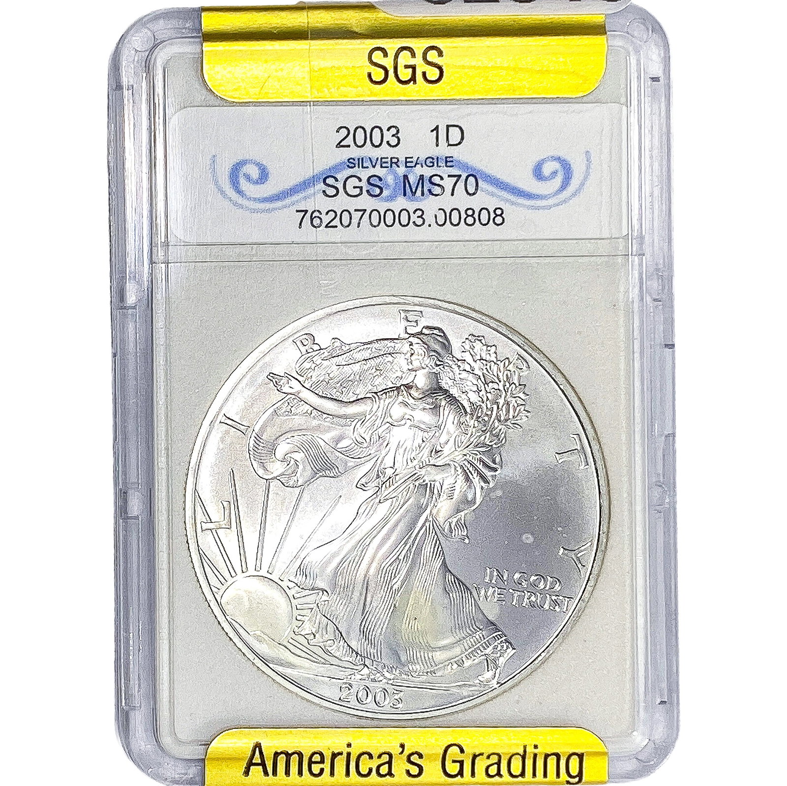 2003 Silver Eagle SGS MS70 (1 of 2)
