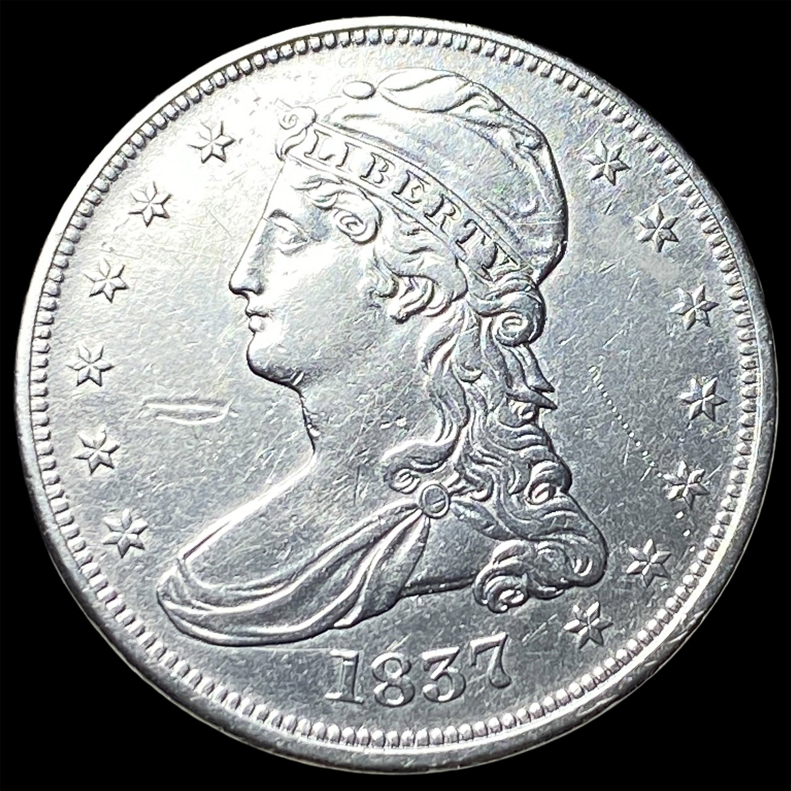 1837 Capped Bust Silver Half Dollar CHOICE AU: 1837 Capped Bust Silver Half Dollar CHOICE AU