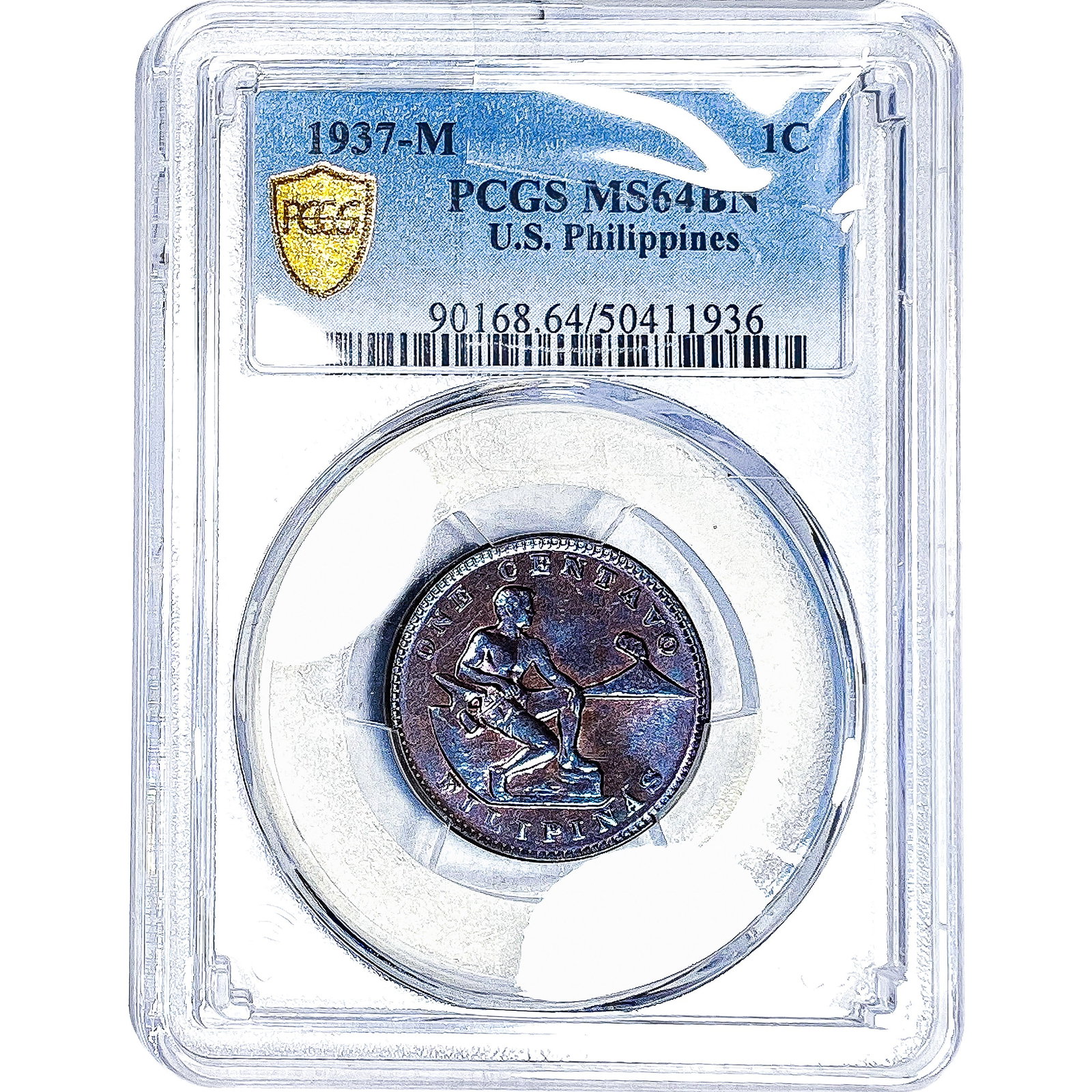 1937-M 1C U.S. Philippines PCGS MS64 BN: 1937-M 1C U.S. Philippines PCGS MS64 BN