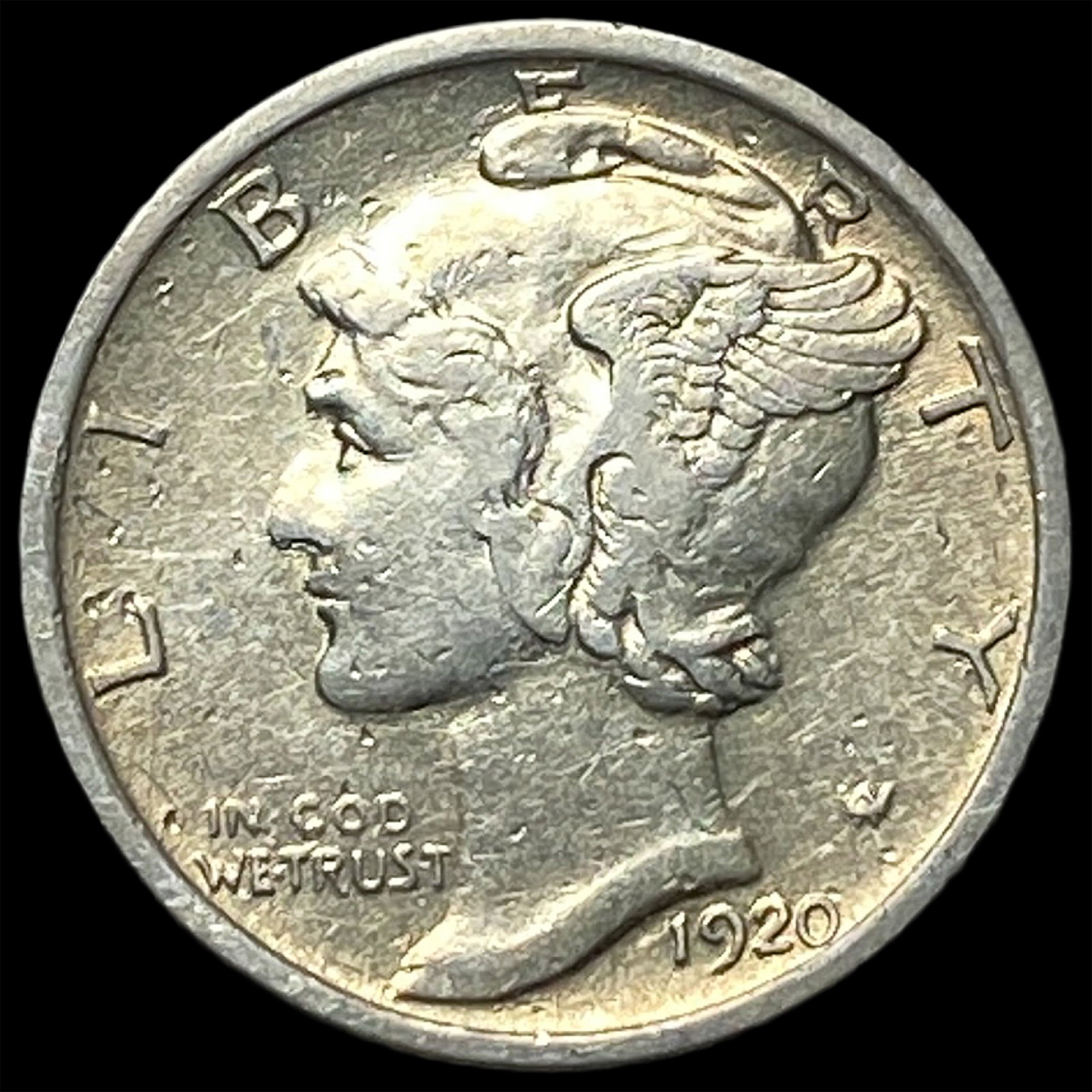 1920-S Silver Mercury Dime CLOSELY UNCIRCULATED: 1920-S Silver Mercury Dime CLOSELY UNCIRCULATED