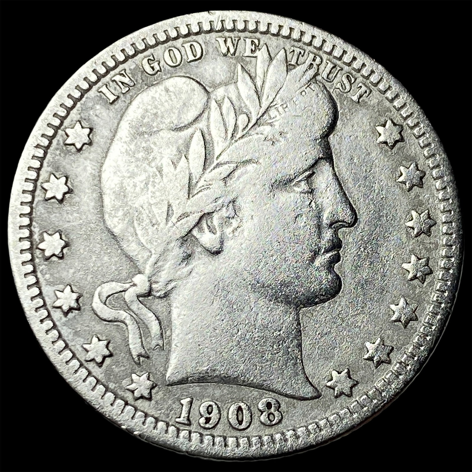 1908-S Silver Barber Quarter HIGH GRADE: 1908-S Silver Barber Quarter HIGH GRADE