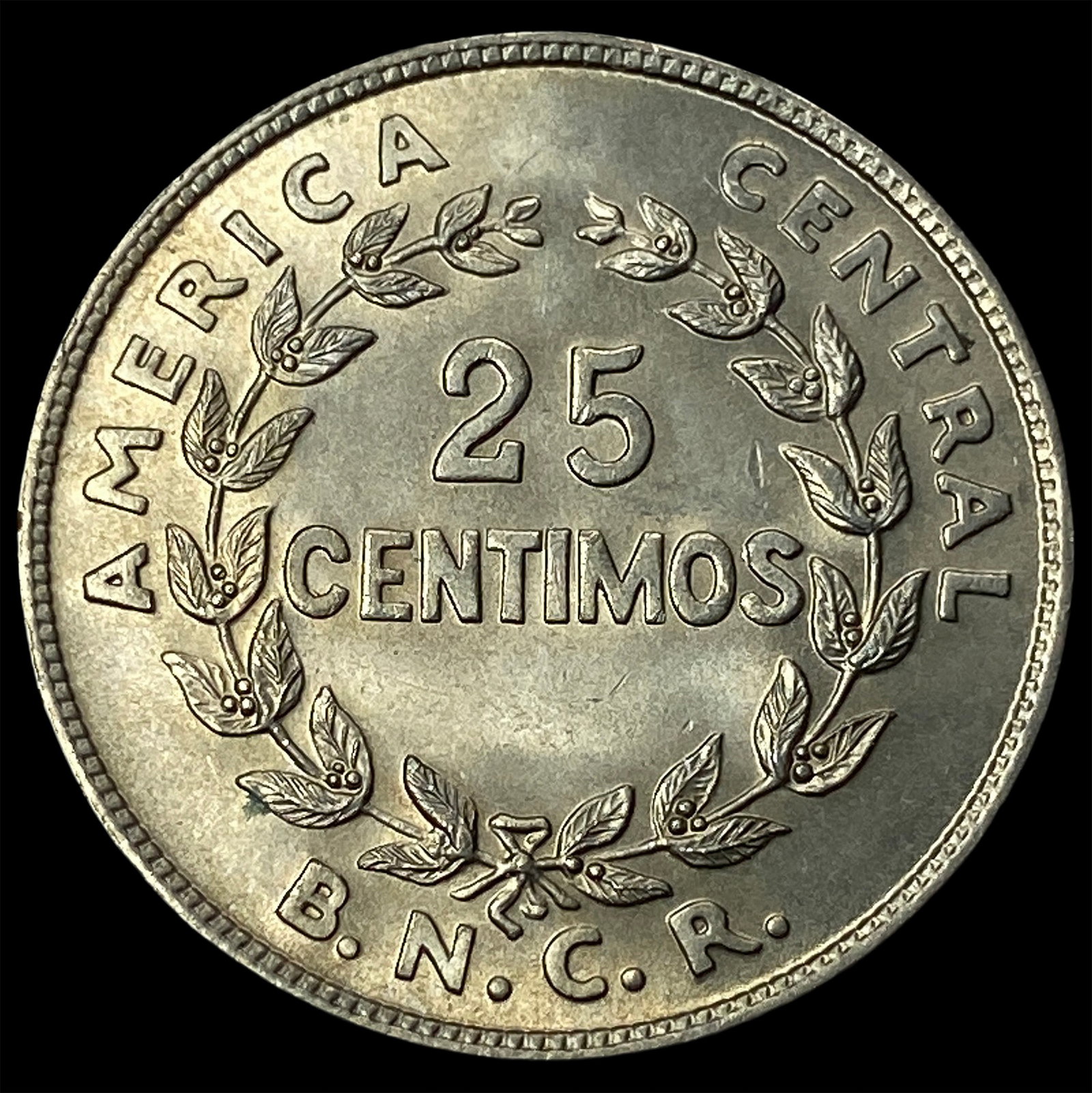 1948 Costa Rica Copper Nickel 25 Centimos: 1948 Costa Rica Copper Nickel 25 Centimos