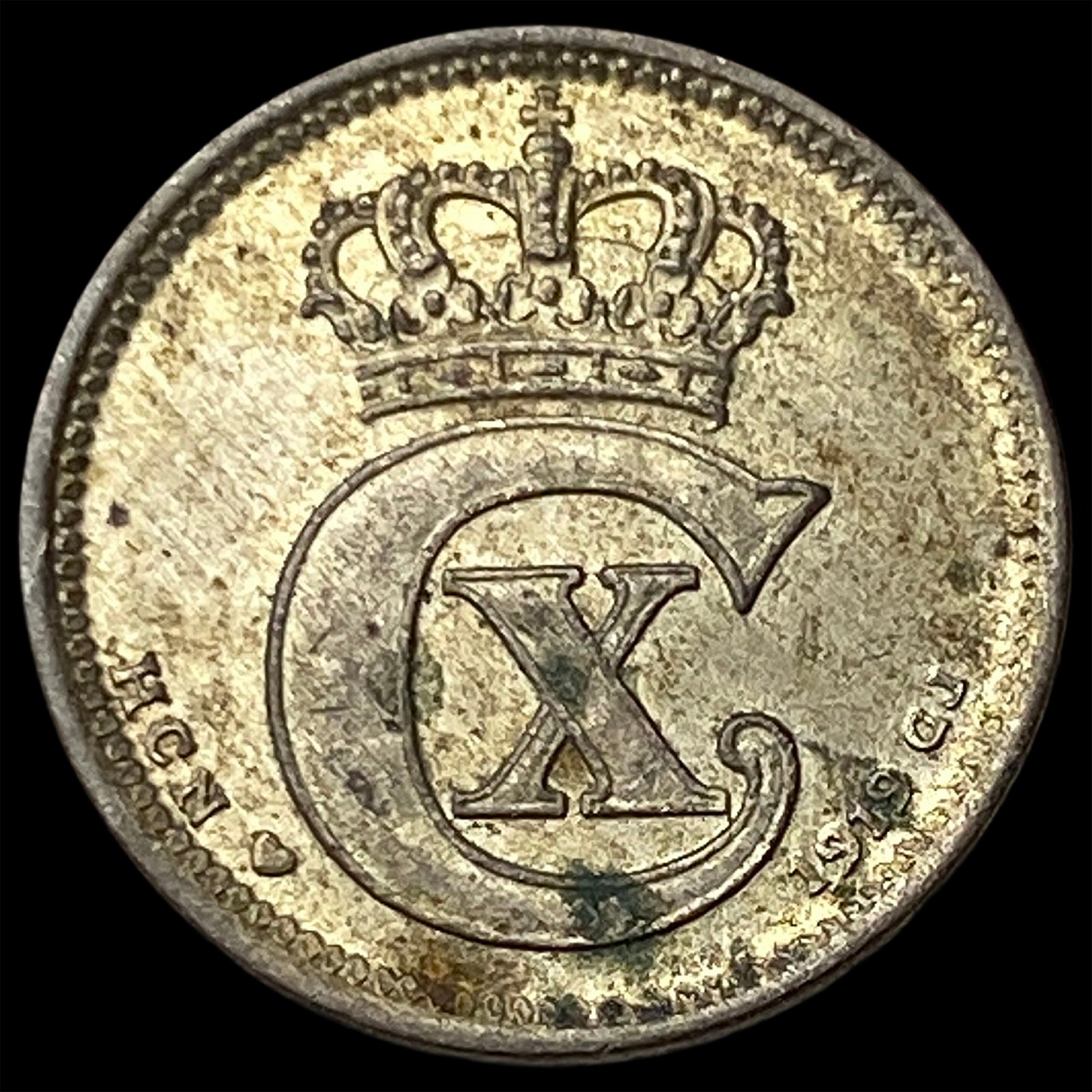 1919 HCN Denmark Silver 10 Ore (1 of 2)