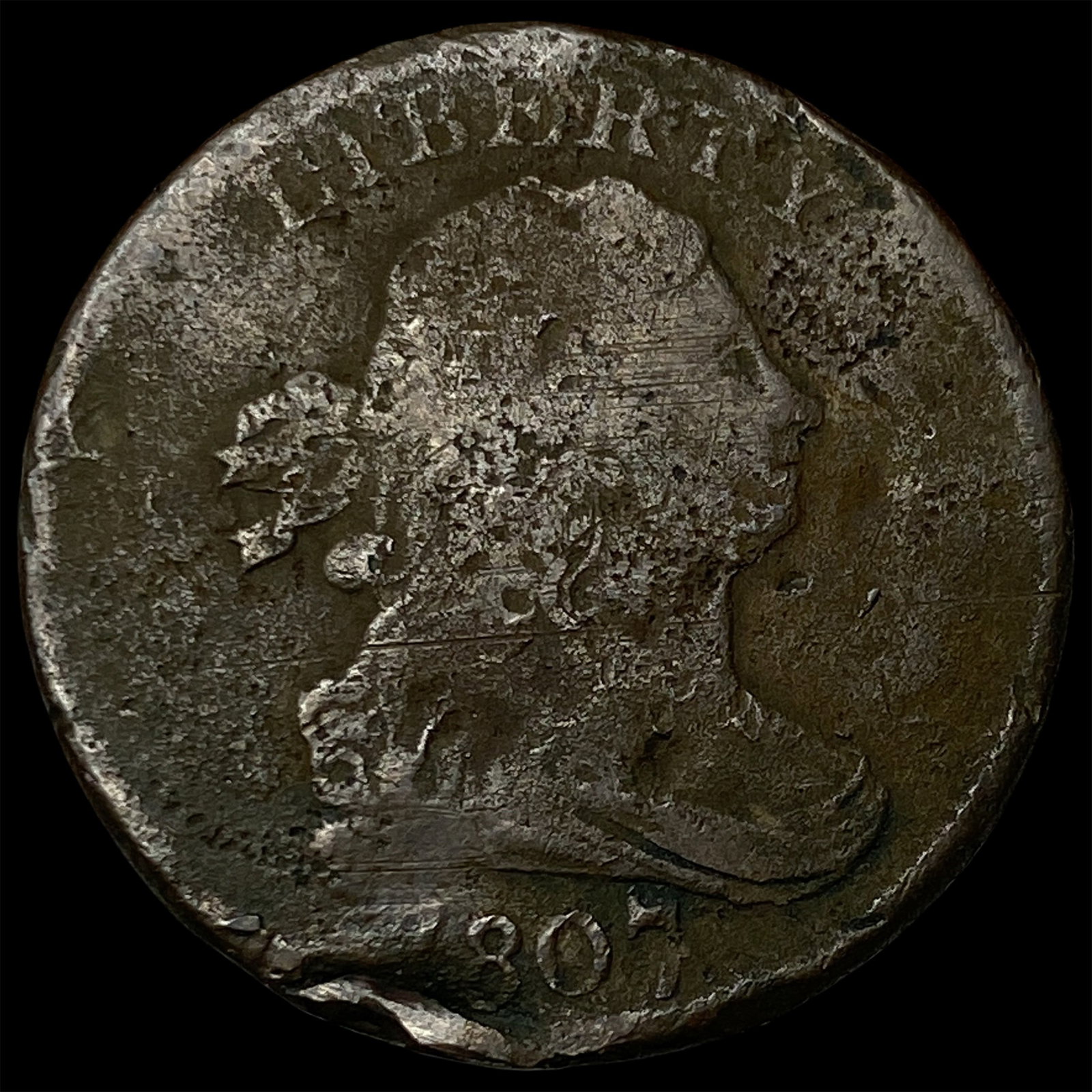 1807 Draped Bust Half Cent NICELY CIRCULATED: 1807 Draped Bust Half Cent NICELY CIRCULATED