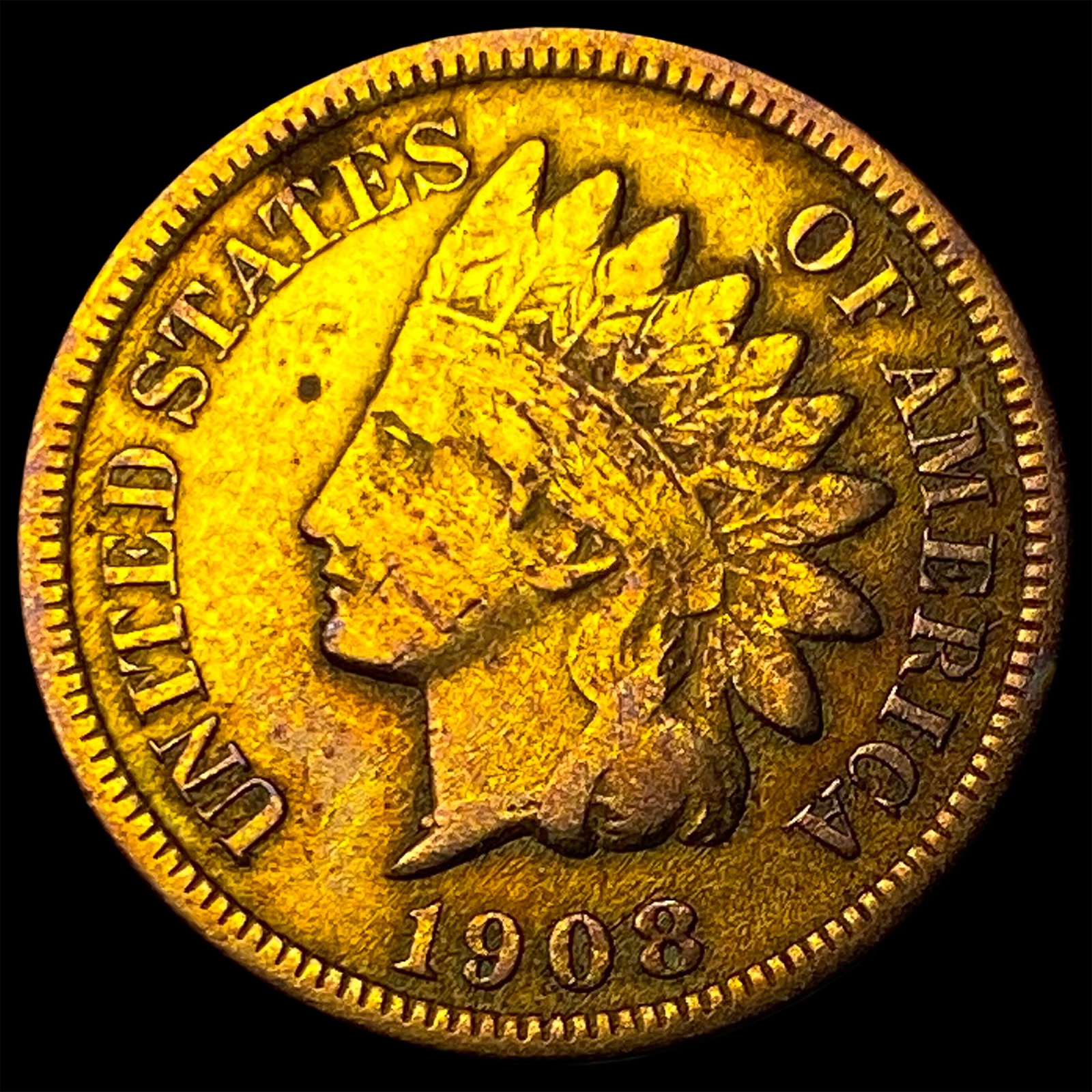 1908-S Indian Head Cent CLOSELY UNCIRCULATED (1 of 2)