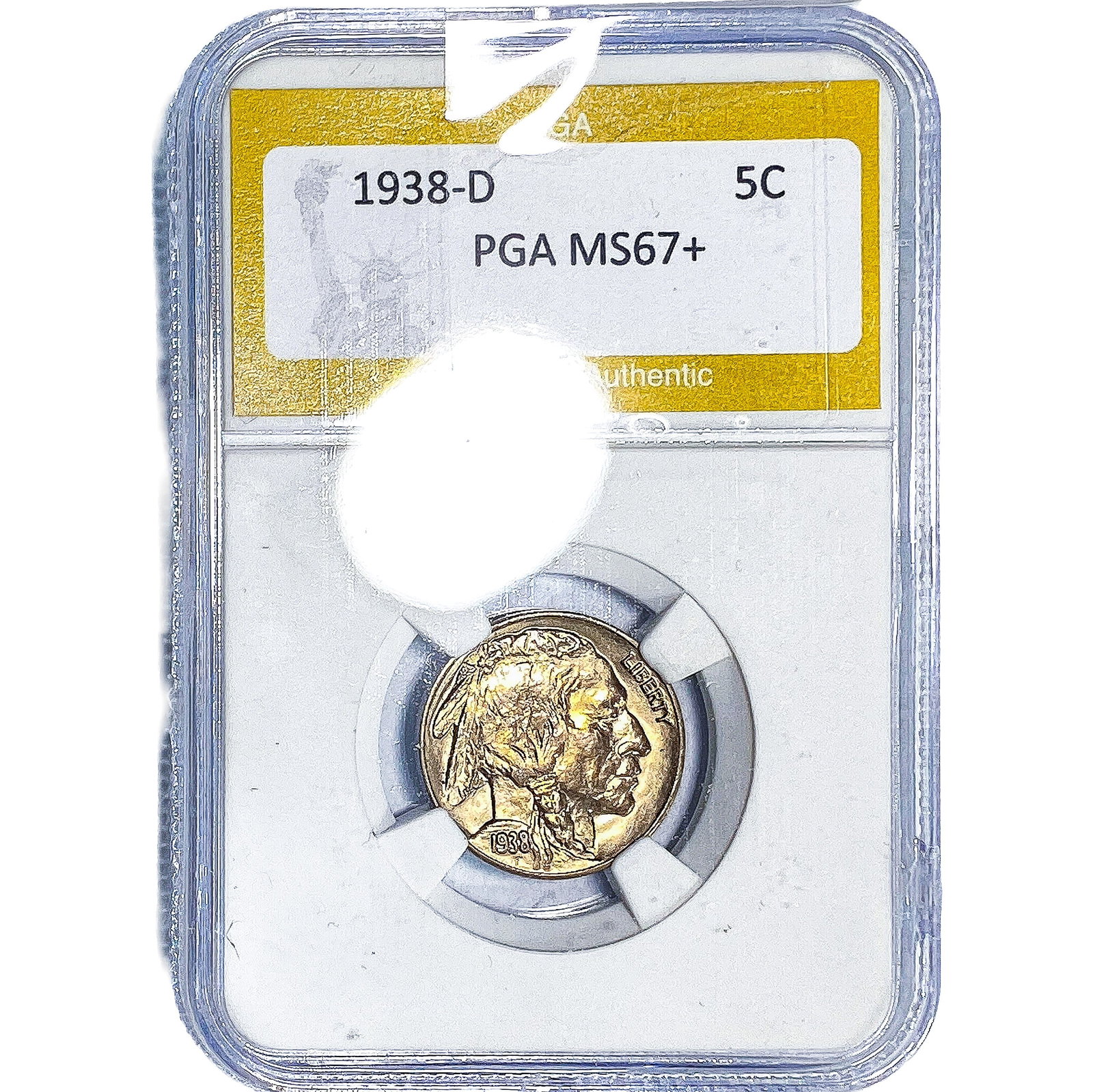1938-D Buffalo Nickel PGA MS67+: 1938-D Buffalo Nickel PGA MS67+