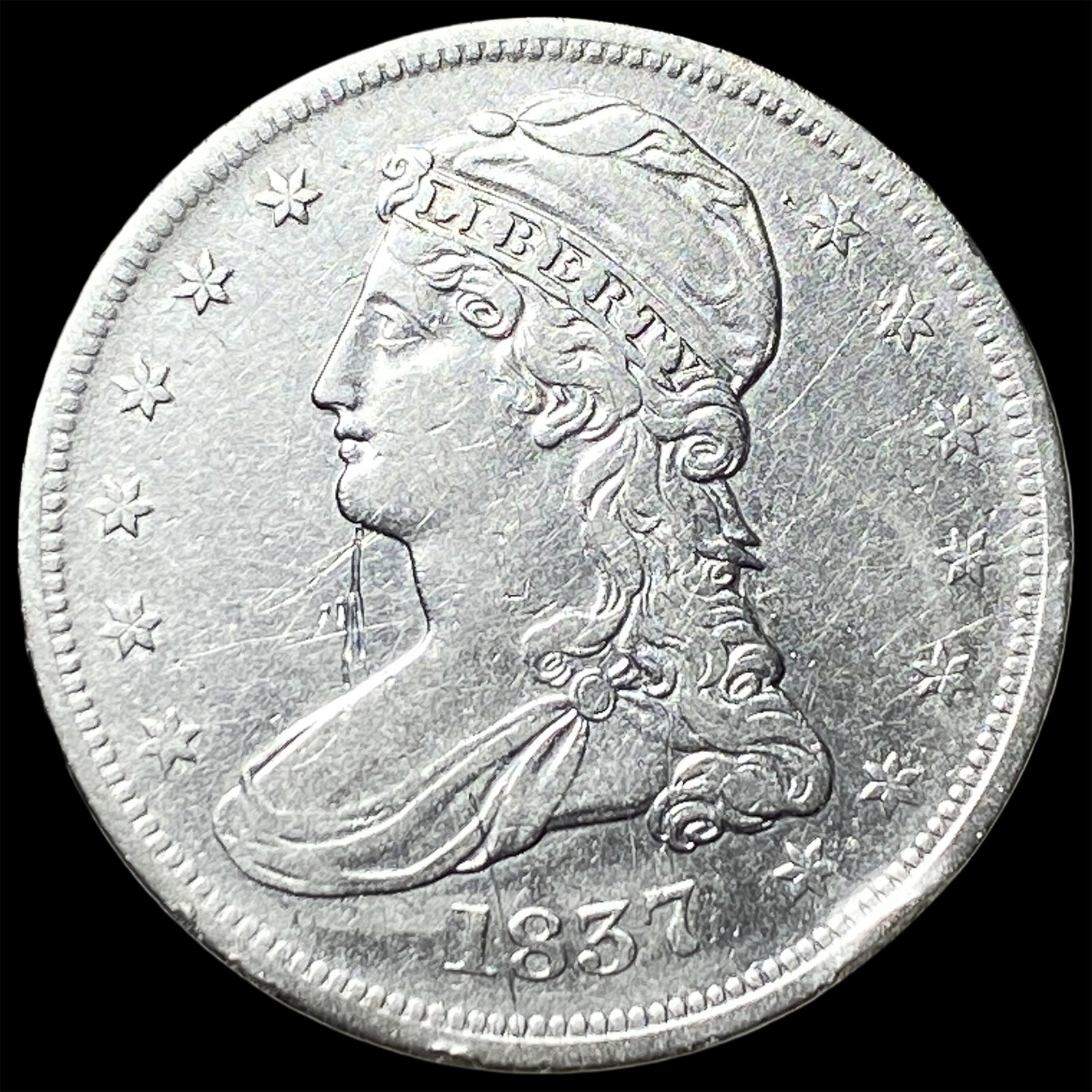 1837 Capped Bust Half Dollar NEARLY UNCIRCULATED: 1837 Capped Bust Half Dollar NEARLY UNCIRCULATED