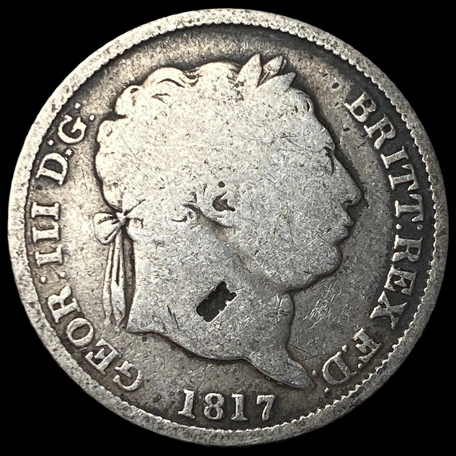 1817 Great Britain Silver 1 Shilling: 1817 Great Britain Silver 1 Shilling