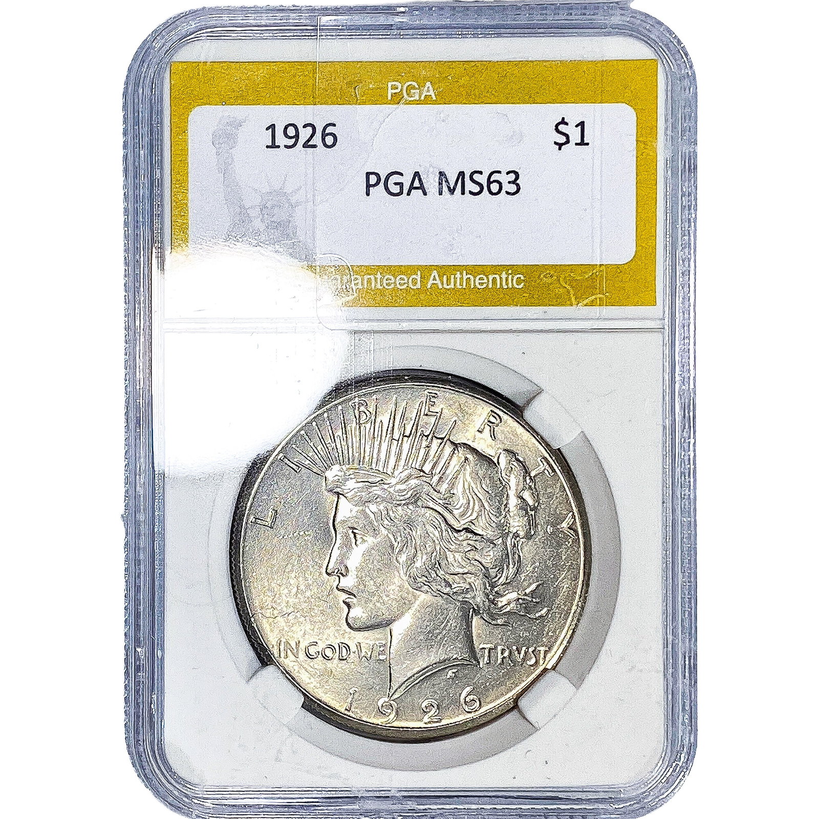 1926 Silver Peace Dollar PGA MS63: 1926 Silver Peace Dollar PGA MS63