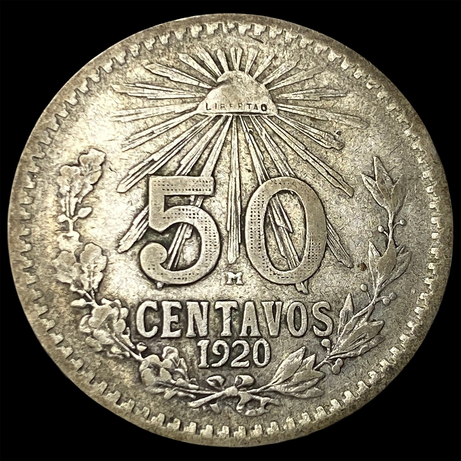 1920 Mexico Silver 50 Centavos KM 447: 1920 Mexico Silver 50 Centavos KM 447