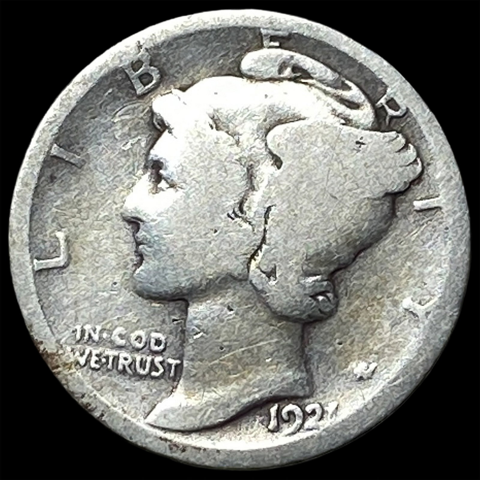 1921 Silver Mercury Dime HIGH GRADE: 1921 Silver Mercury Dime HIGH GRADE