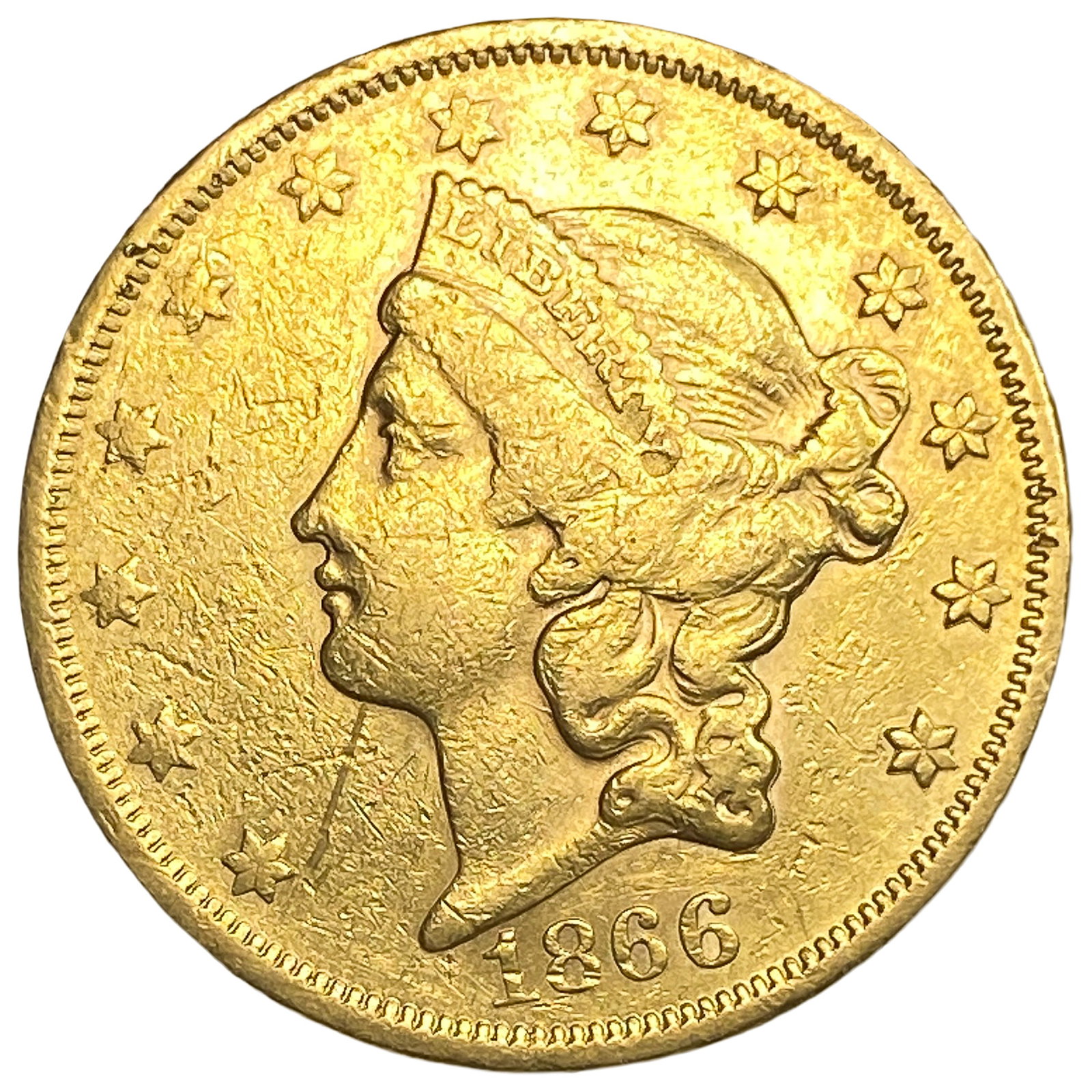 1866 $20 Gold Double Eagle: 1866 $20 Gold Double Eagle