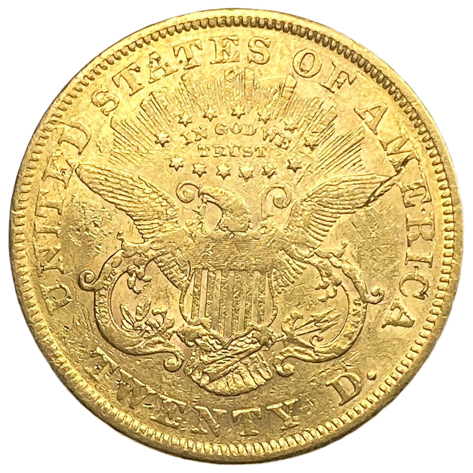 1866 $20 Gold Double Eagle - 2