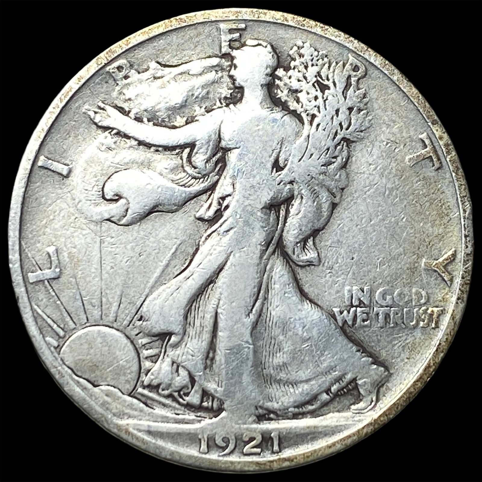 1921-S Silver Walking Liberty Half Dollar LIGHTLY CIRCULATED: 1921-S Silver Walking Liberty Half Dollar LIGHTLY CIRCULATED