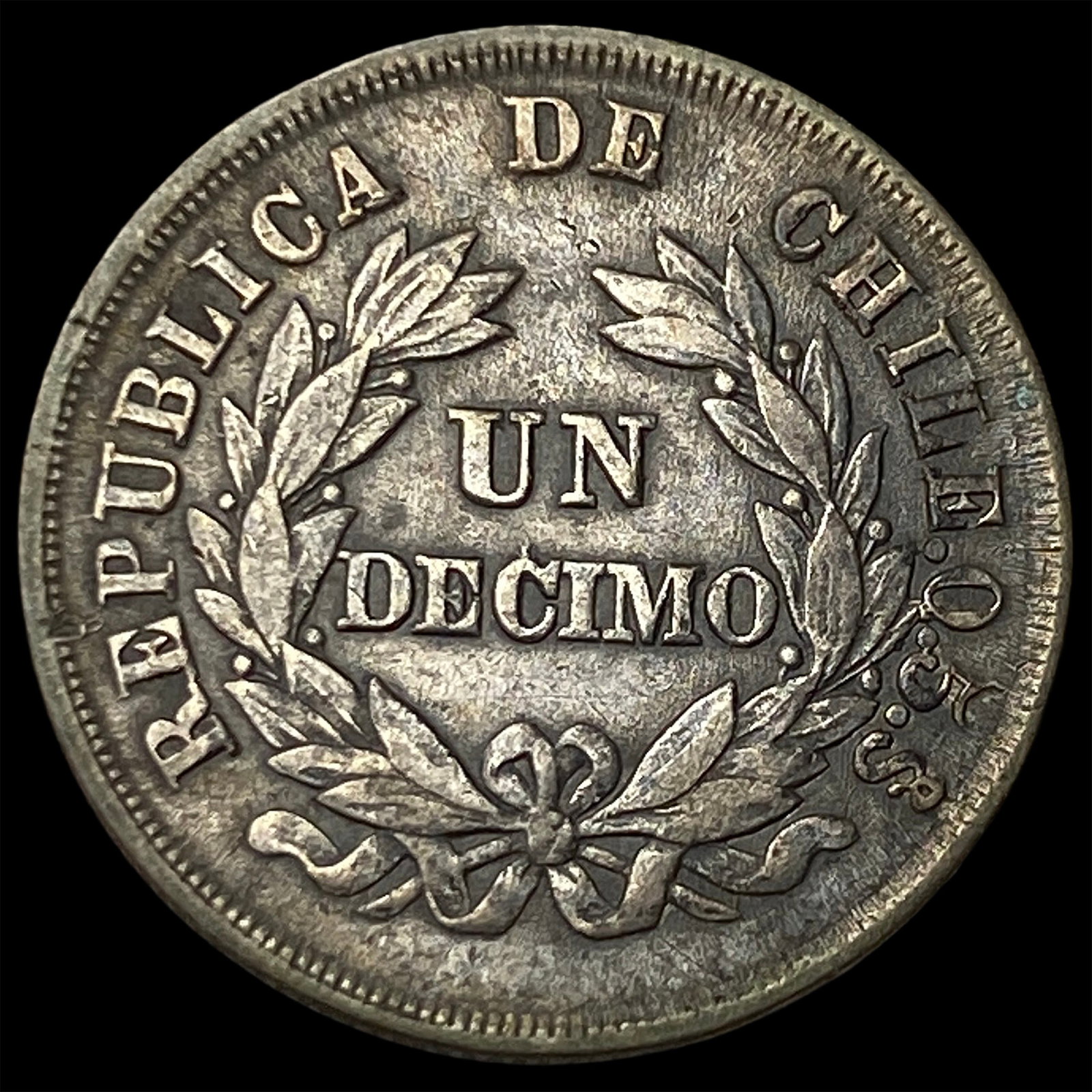 1881 Chile Silver 1 Decimo: 1881 Chile Silver 1 Decimo