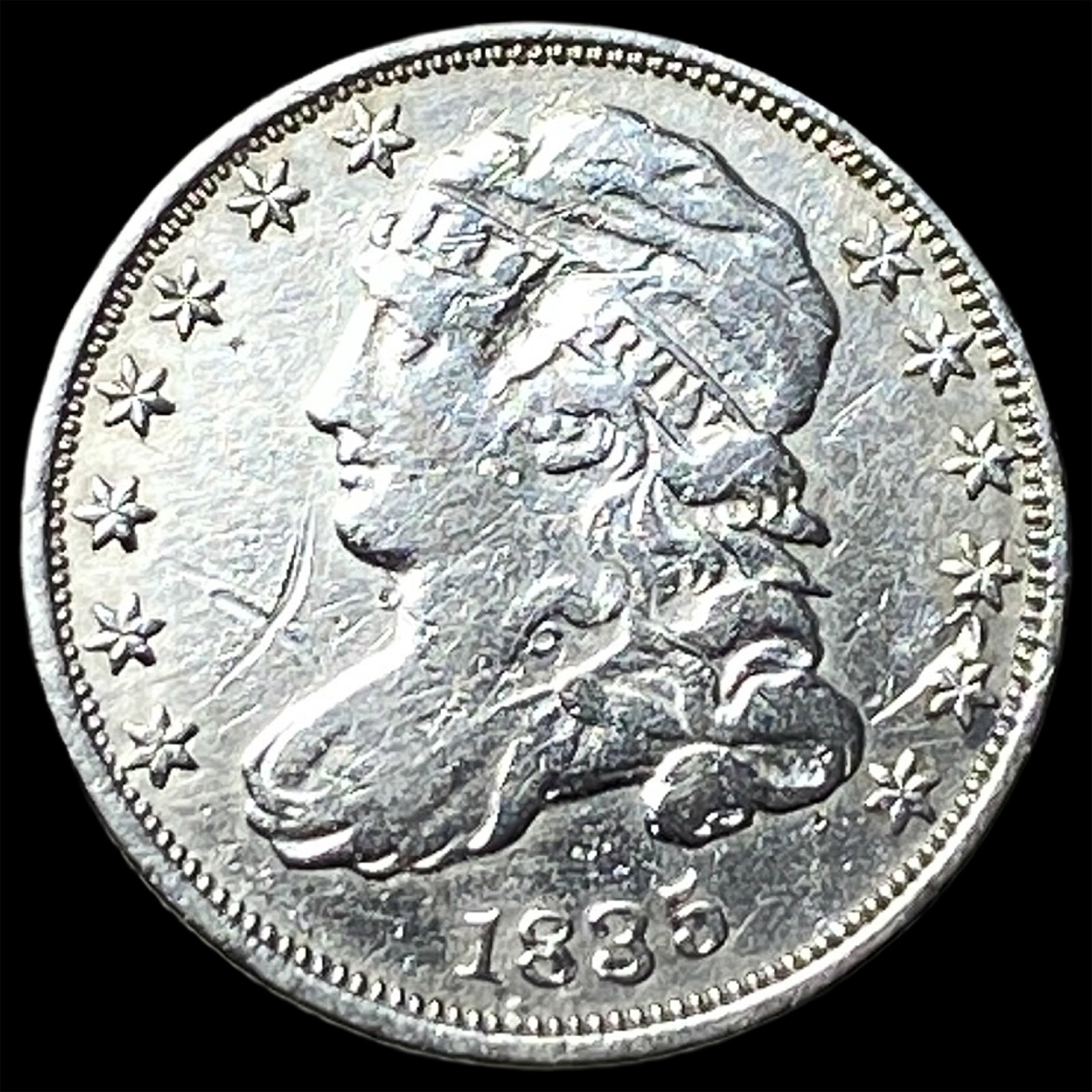 1835 Silver Capped Bust Dime CLOSELY UNCIRCULATED: 1835 Silver Capped Bust Dime CLOSELY UNCIRCULATED
