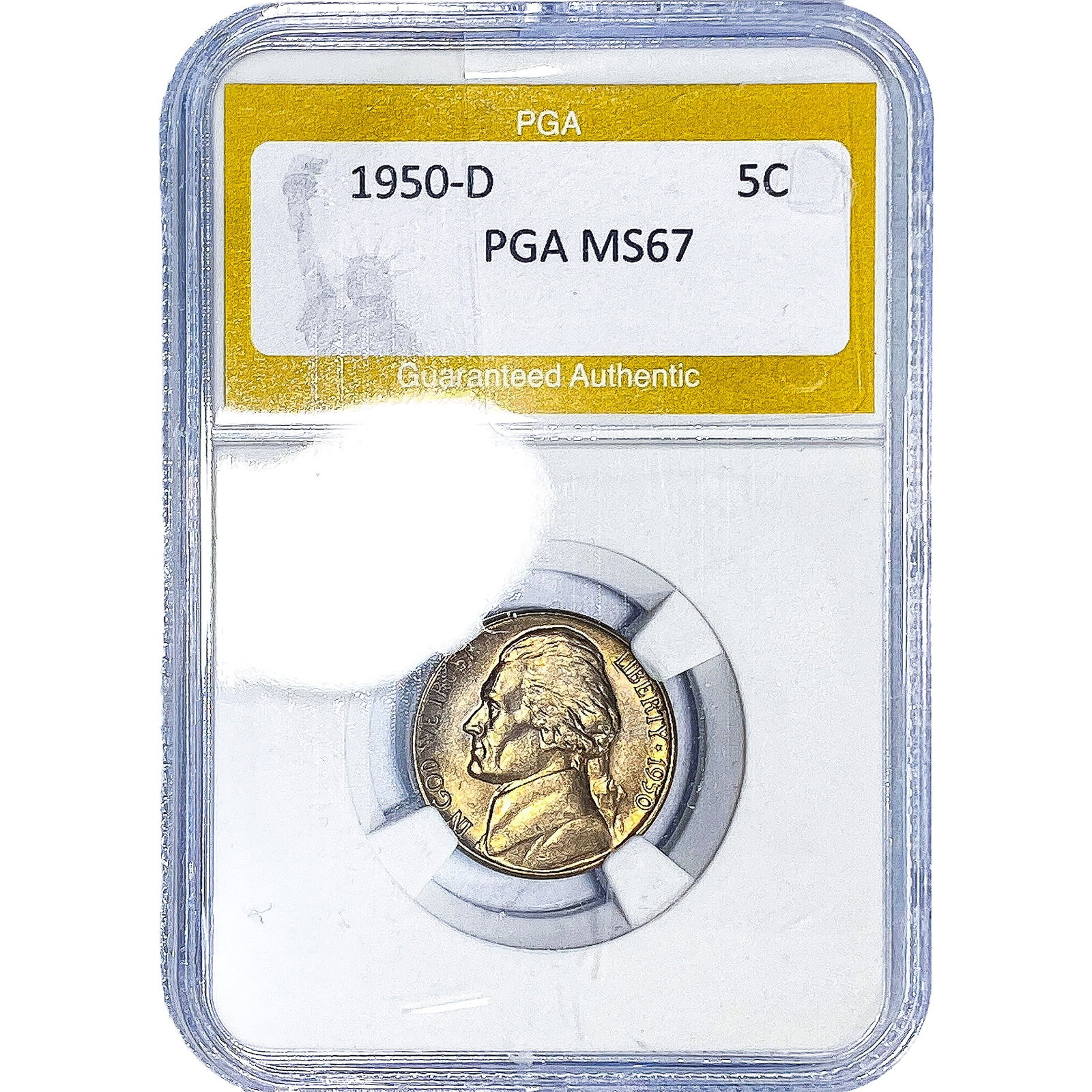 1950-D Jefferson Nickel PGA MS67: 1950-D Jefferson Nickel PGA MS67