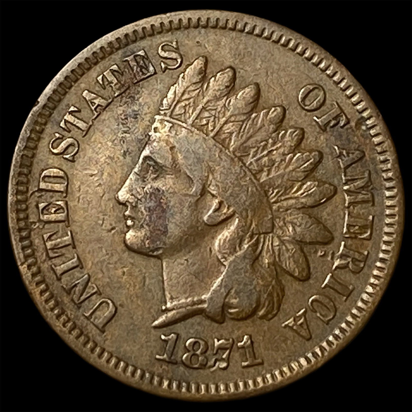 1871 Indian Head Cent CLOSELY UNCIRCULATED: 1871 Indian Head Cent CLOSELY UNCIRCULATED