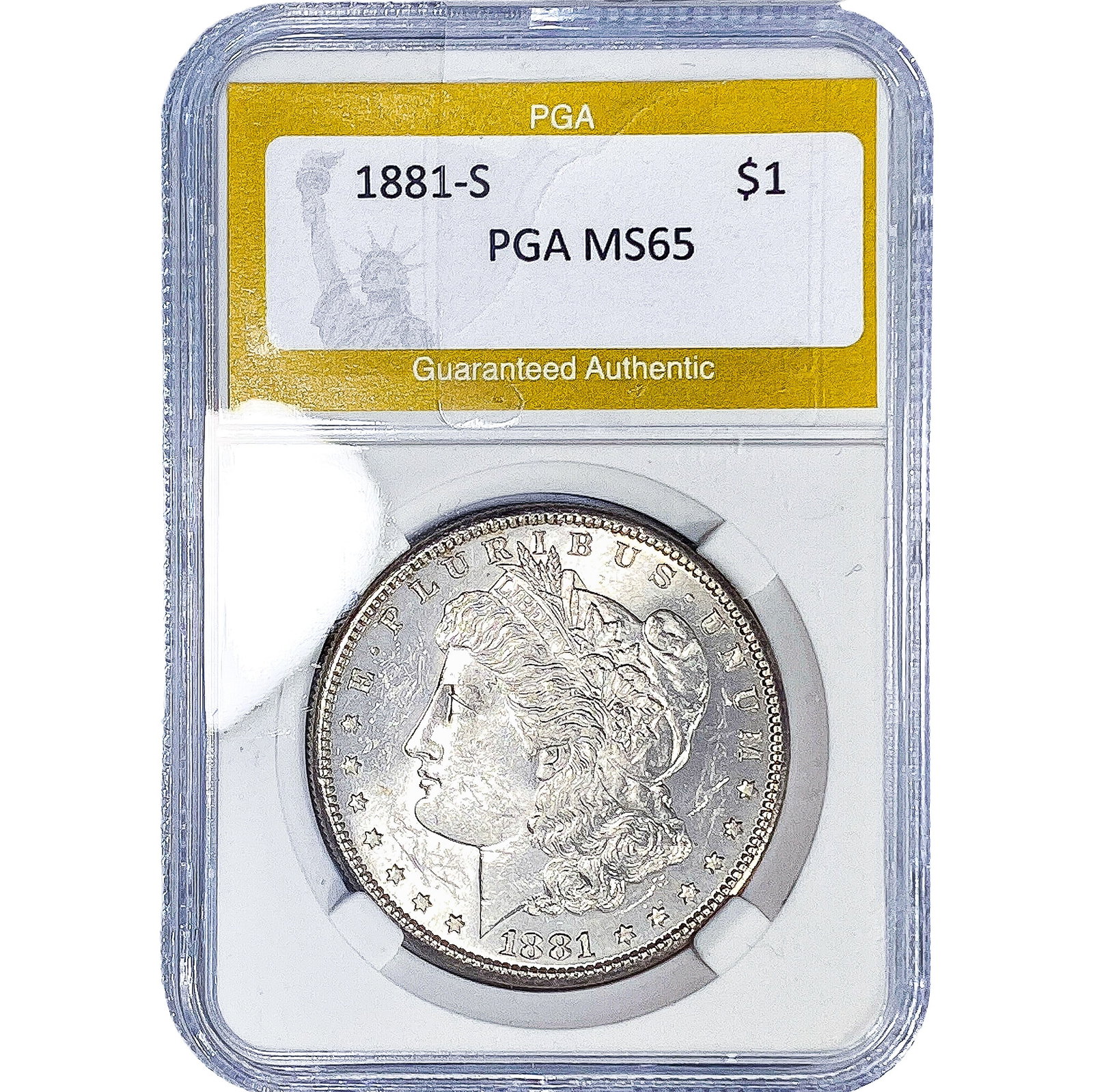 1881-S Morgan Silver Dollar PGA MS65: 1881-S Morgan Silver Dollar PGA MS65