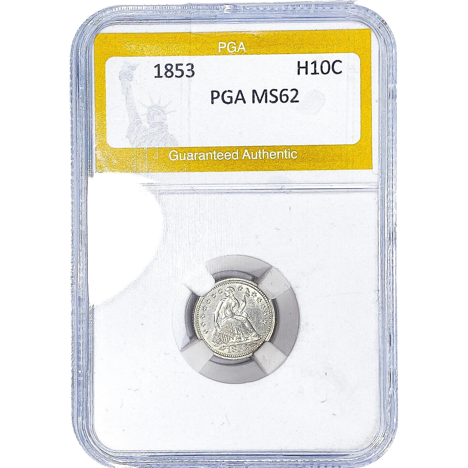 1853 Seated Liberty Half Dime PGA MS62: 1853 Seated Liberty Half Dime PGA MS62