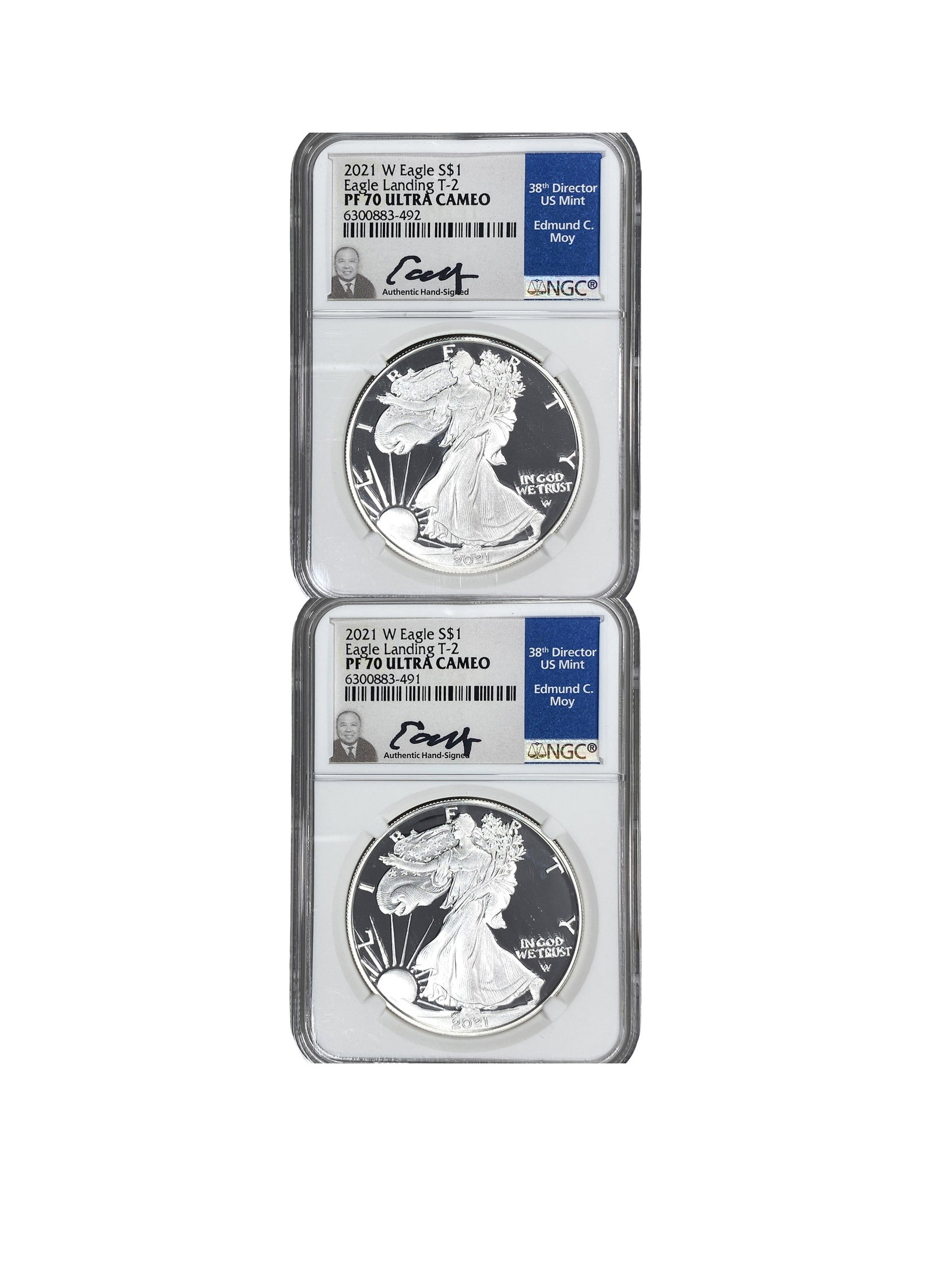 [2 Coins] 2021 Silver Eagle NGC PF70 UC (1 of 2)