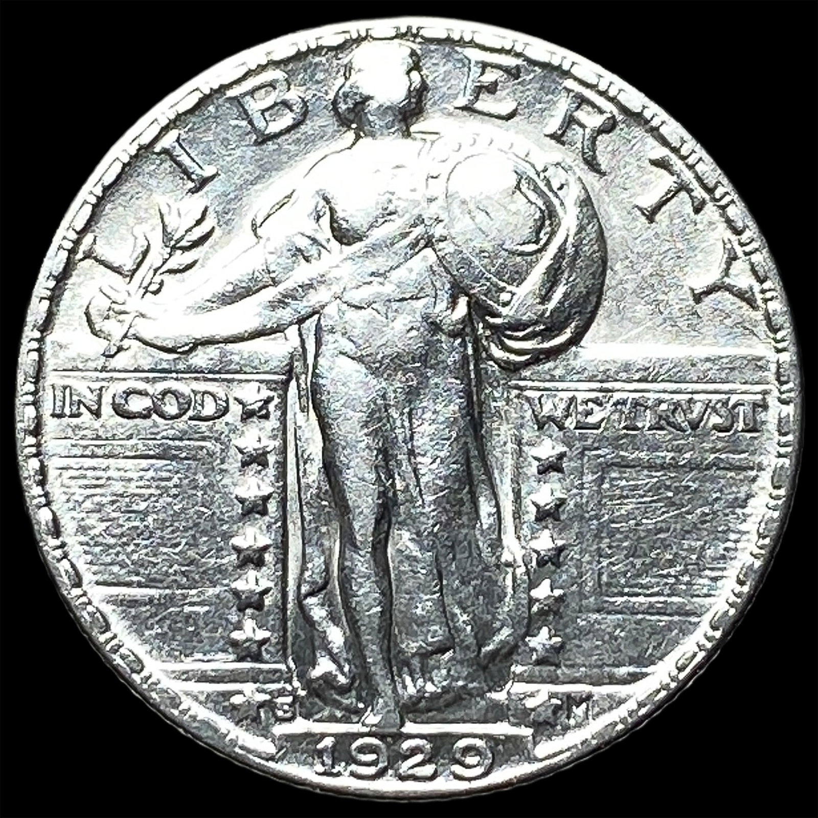 1929-S Silver Standing Liberty Quarter CLOSELY UNCIRCULATED: 1929-S Silver Standing Liberty Quarter CLOSELY UNCIRCULATED