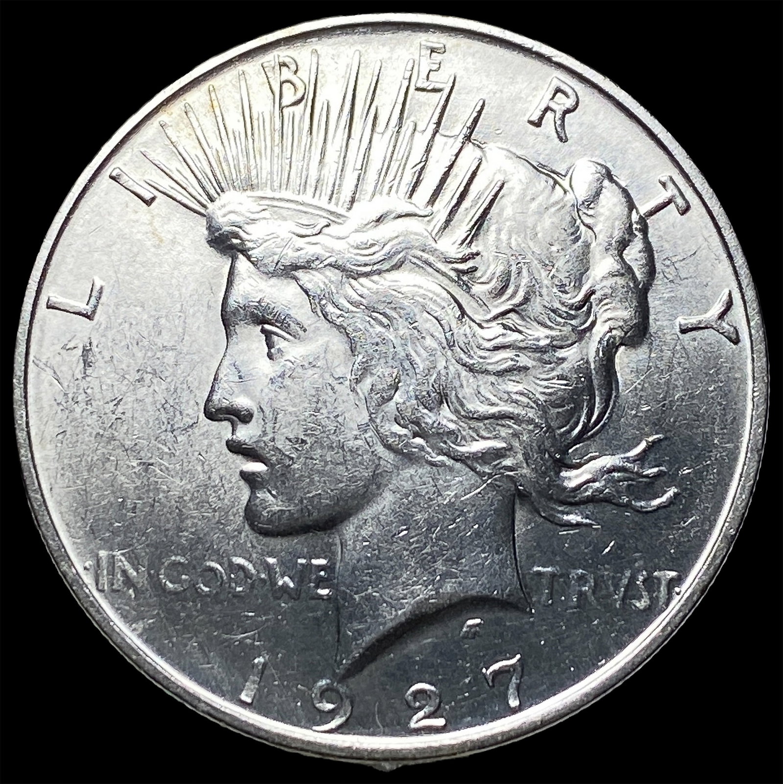 1927-D Silver Peace Dollar CHOICE AU: 1927-D Silver Peace Dollar CHOICE AU
