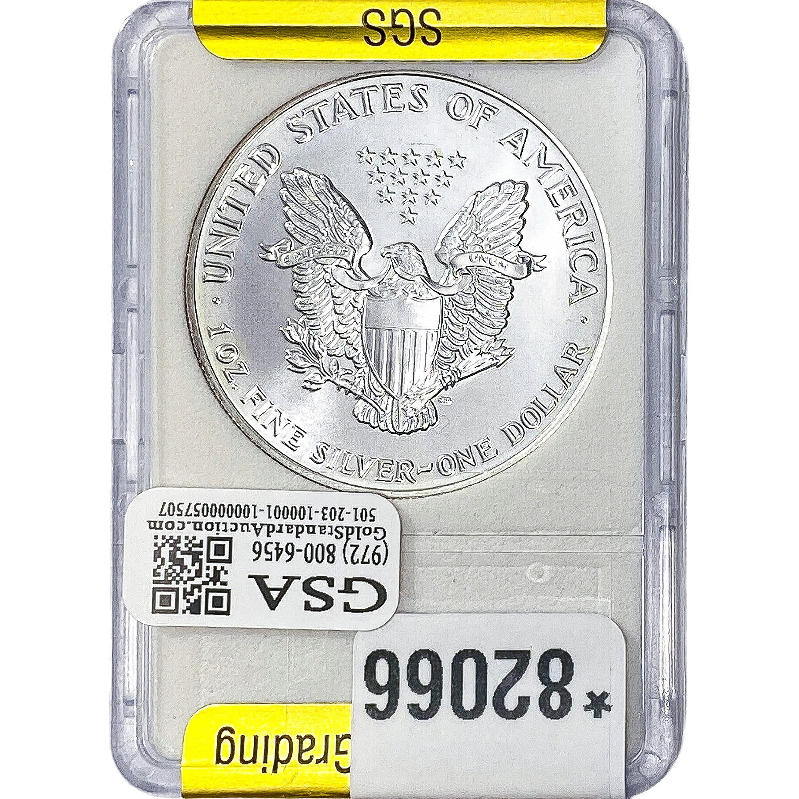 1992 Silver Eagle SGS MS70 - 2