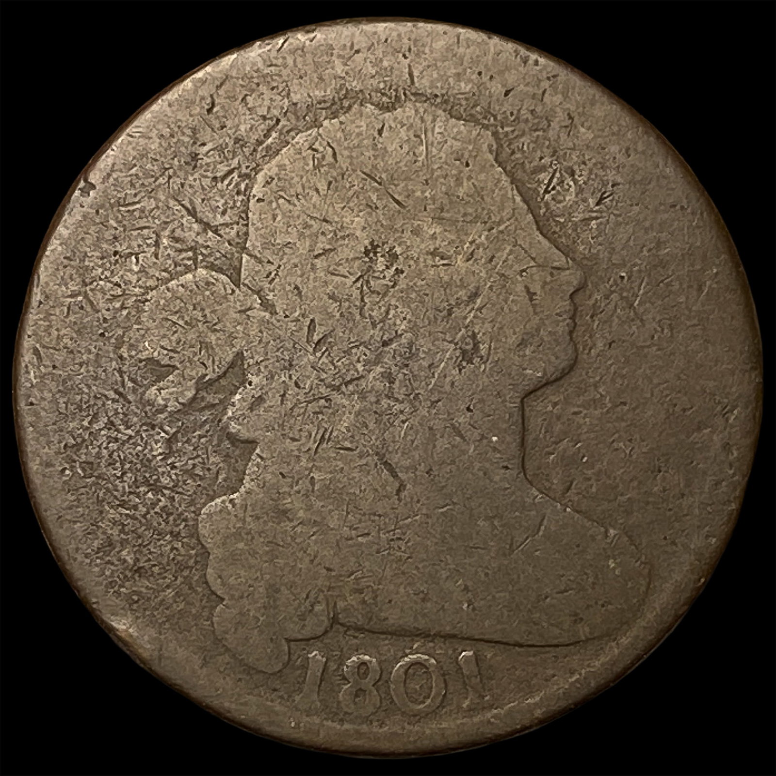 1801 Draped Bust Large Cent NICELY CIRCULATED: 1801 Draped Bust Large Cent NICELY CIRCULATED