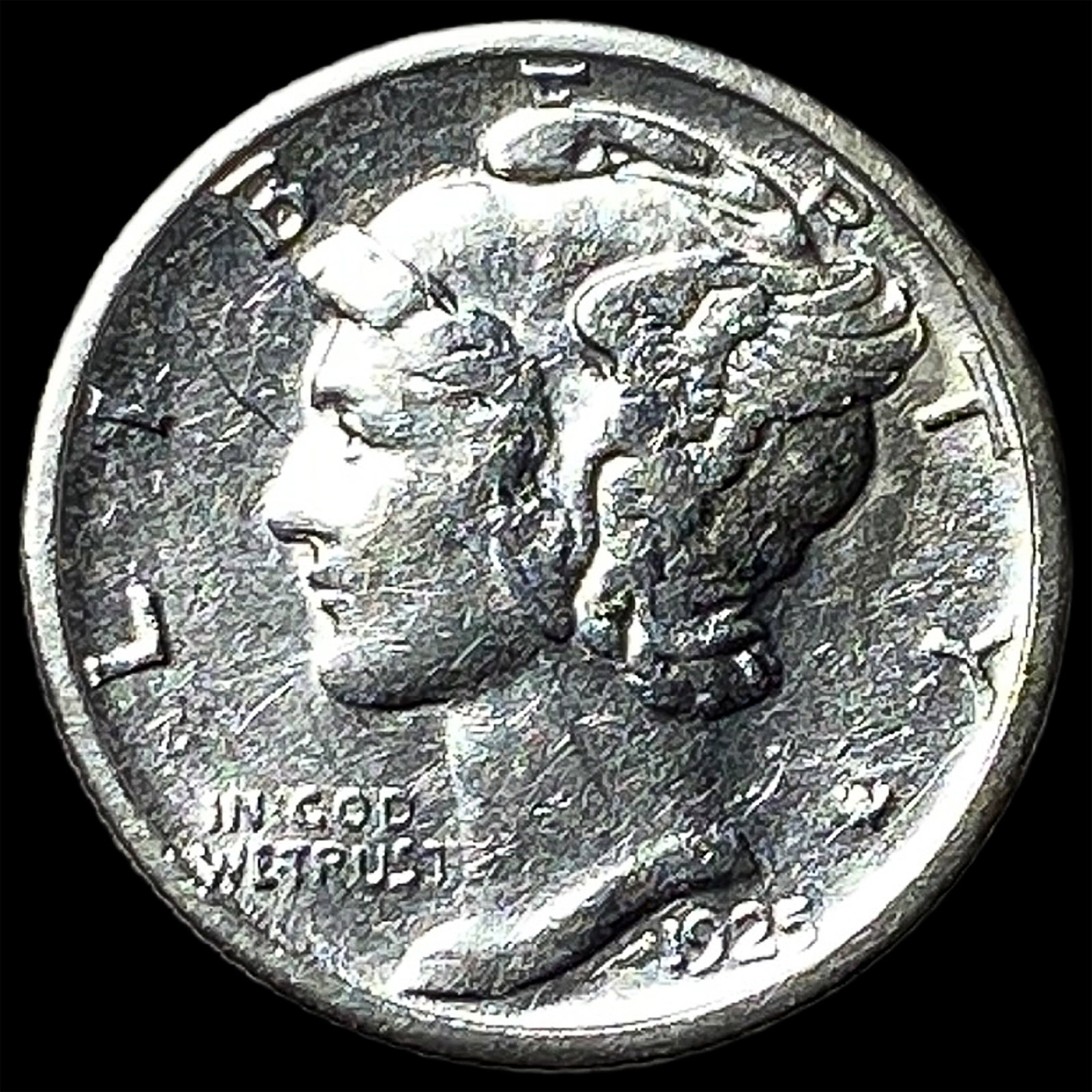 1925-S Silver Mercury Dime CLOSELY UNCIRCULATED (1 of 2)