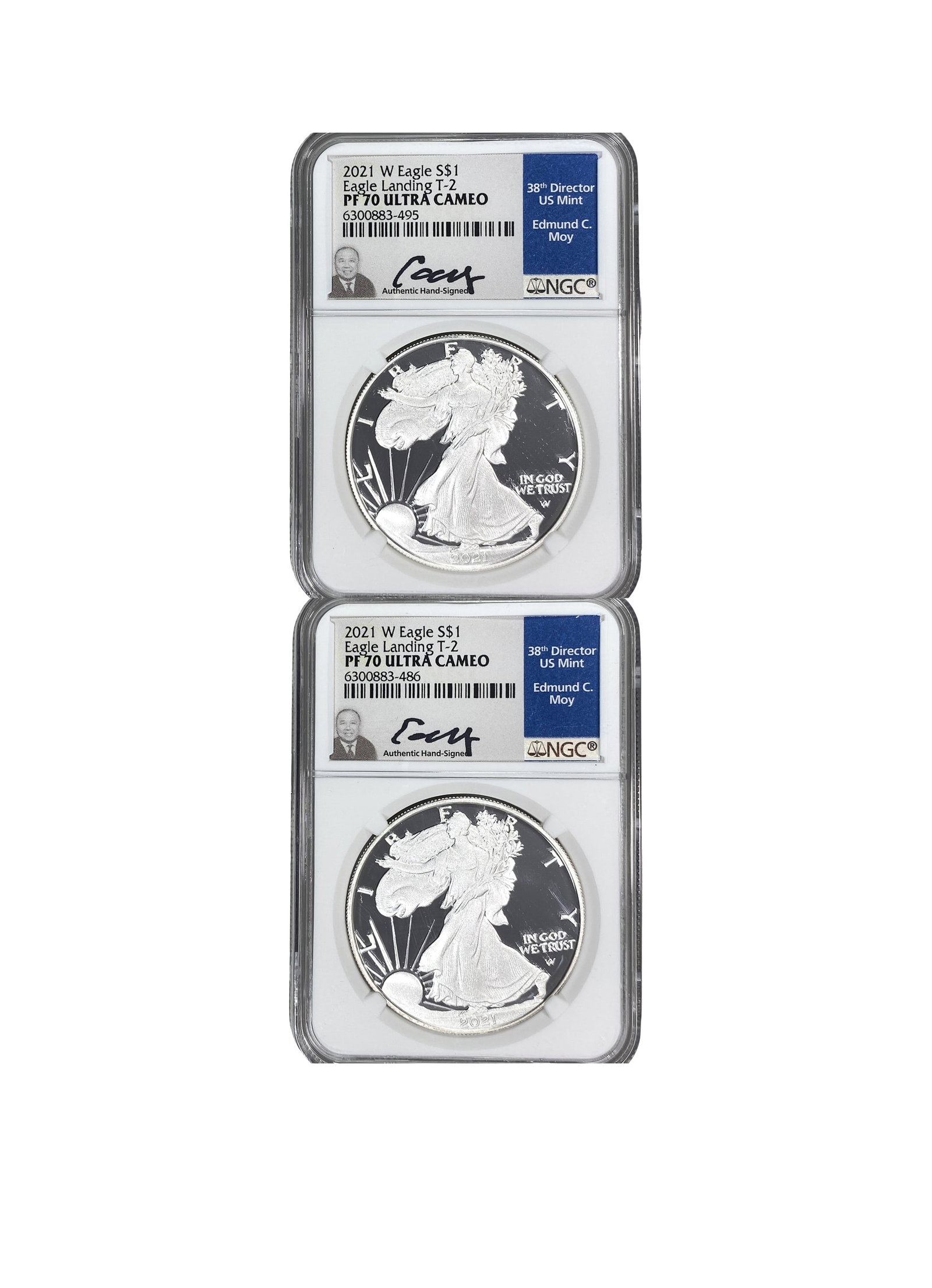 [2 Coins] 2021 Silver Eagle NGC PF70 UC (1 of 2)