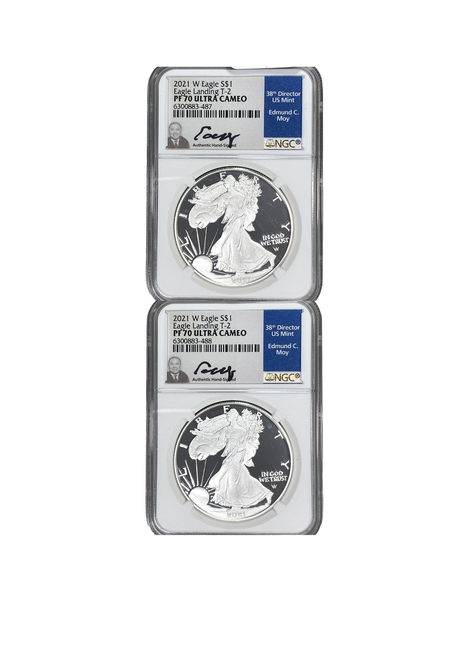 [2 Coins] 2021 Silver Eagle NGC PF70 UC (1 of 2)