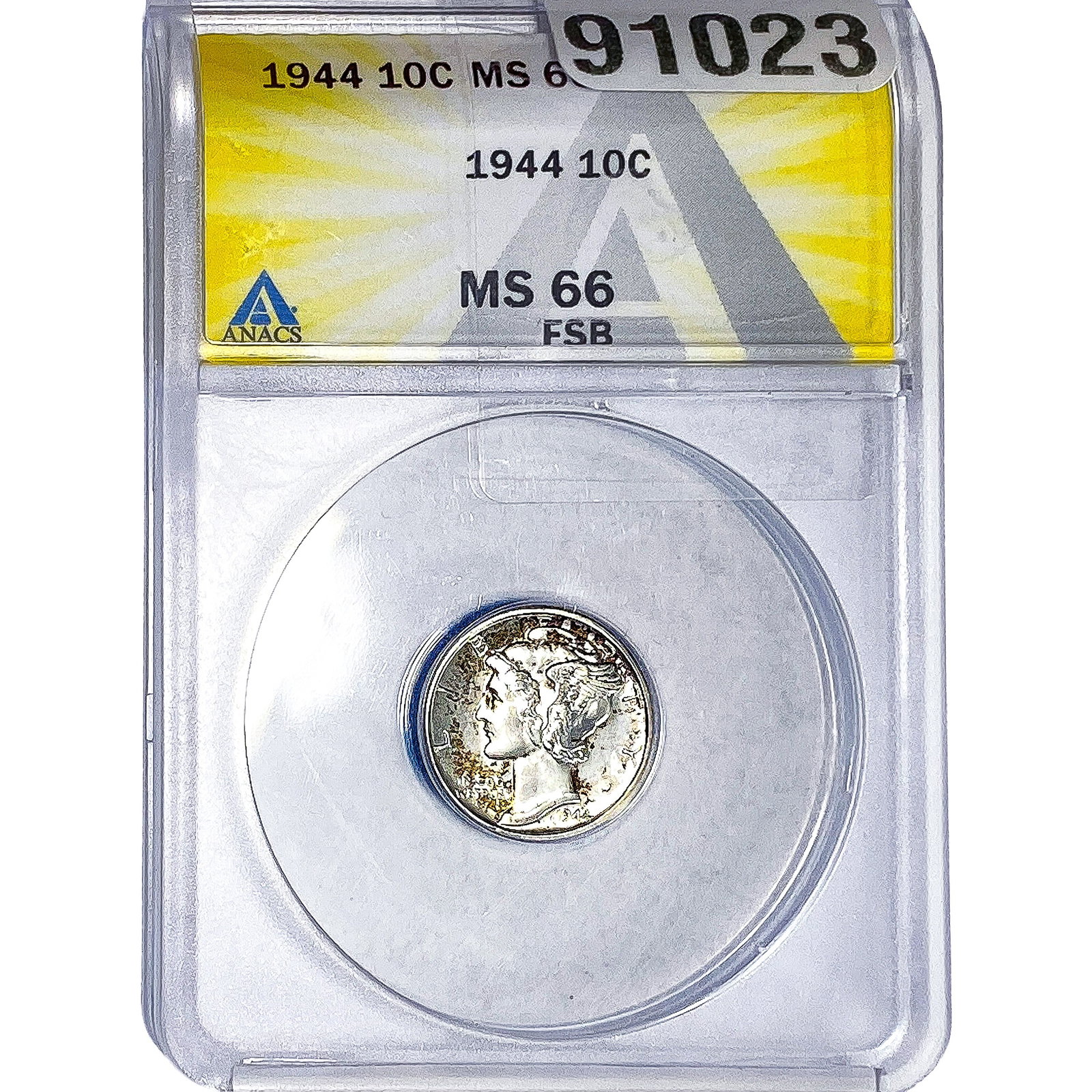 1944 Mercury Silver Dime ANACS MS66 FSB (1 of 2)