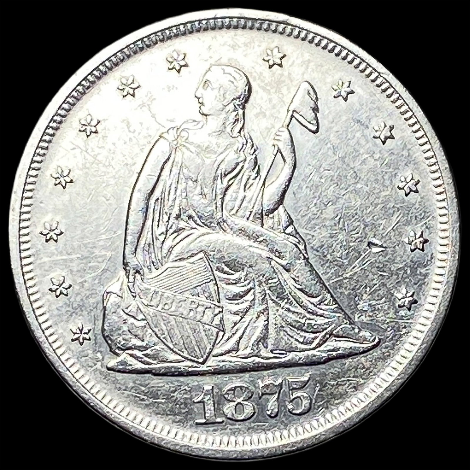 1875 Silver Twenty Cent Piece CLOSELY UNCIRCULATED (1 of 2)