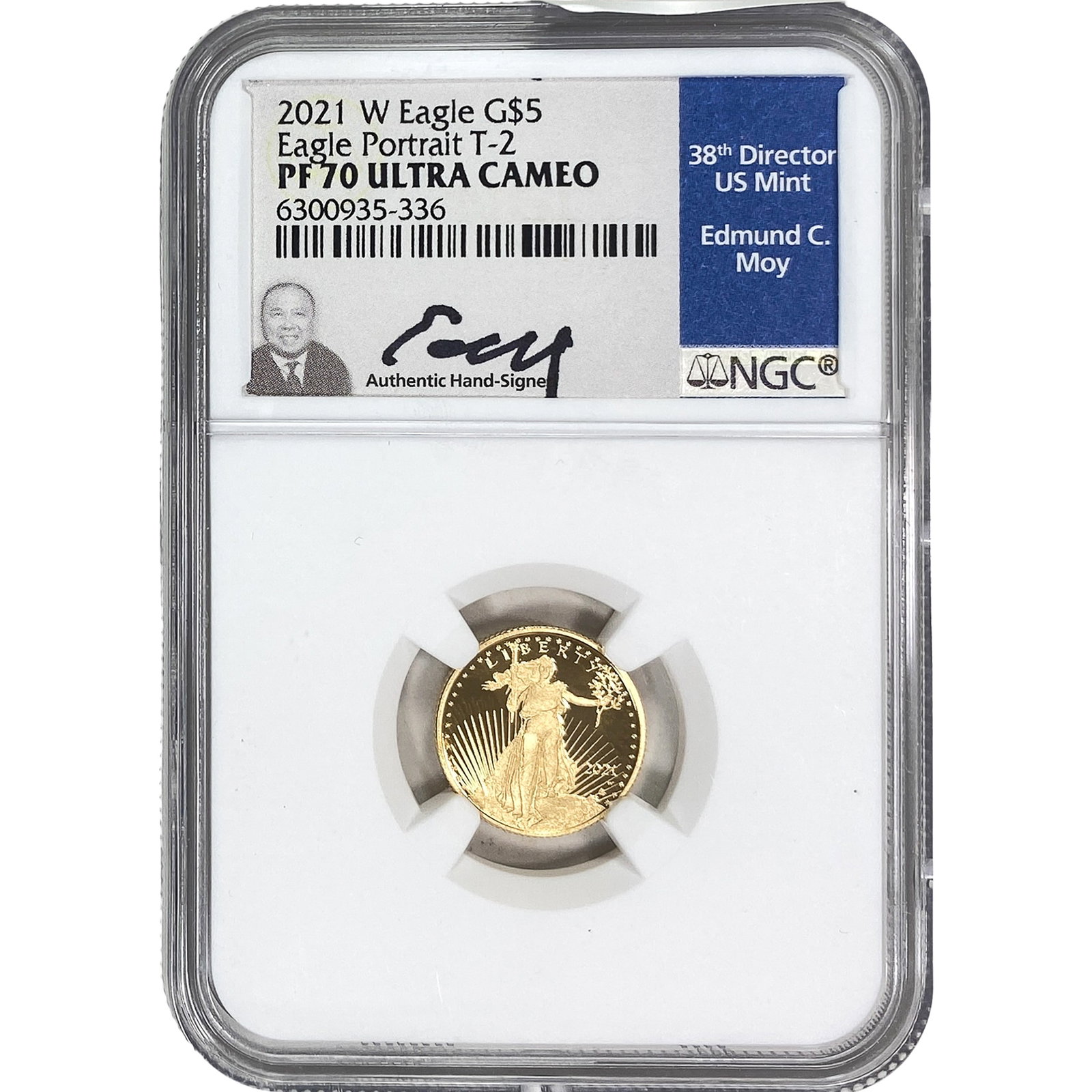 2021-W Gold Eagle $5 1/10 oz NGC PF70 UC: 2021-W Gold Eagle $5 1/10 oz NGC PF70 UC