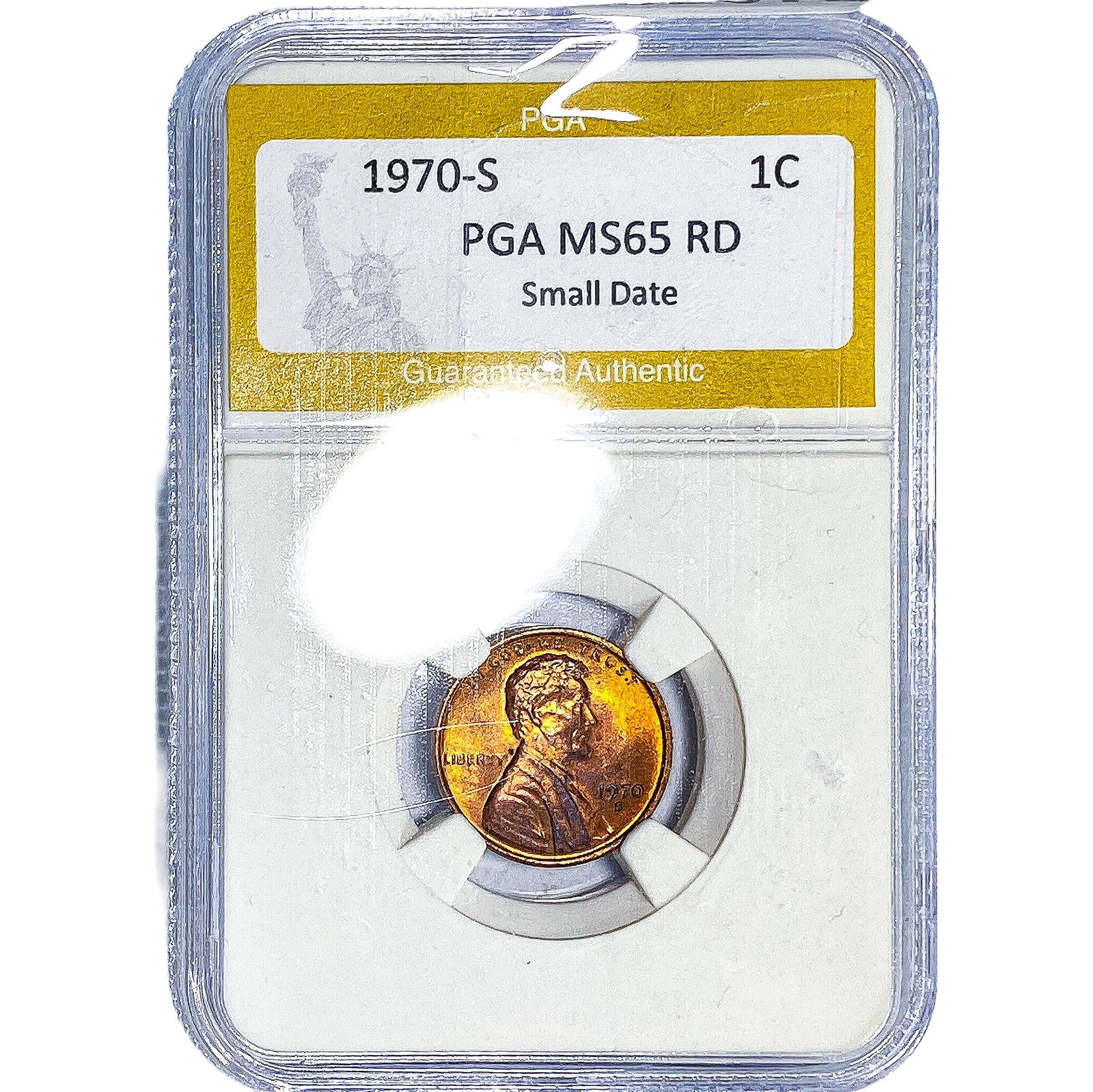 1970-S Wheat Cent PGA MS65 RD: 1970-S Wheat Cent PGA MS65 RD