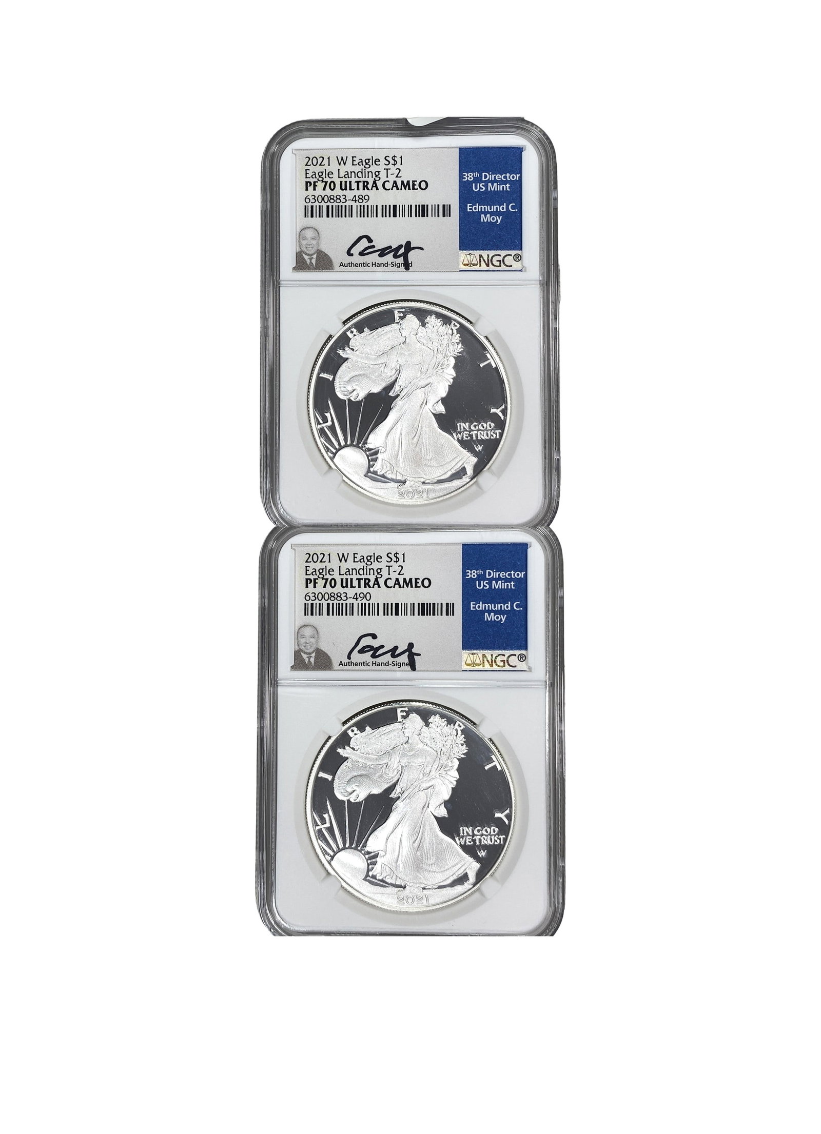 [2 Coins] 2021 Silver Eagle NGC PF70 UC (1 of 2)