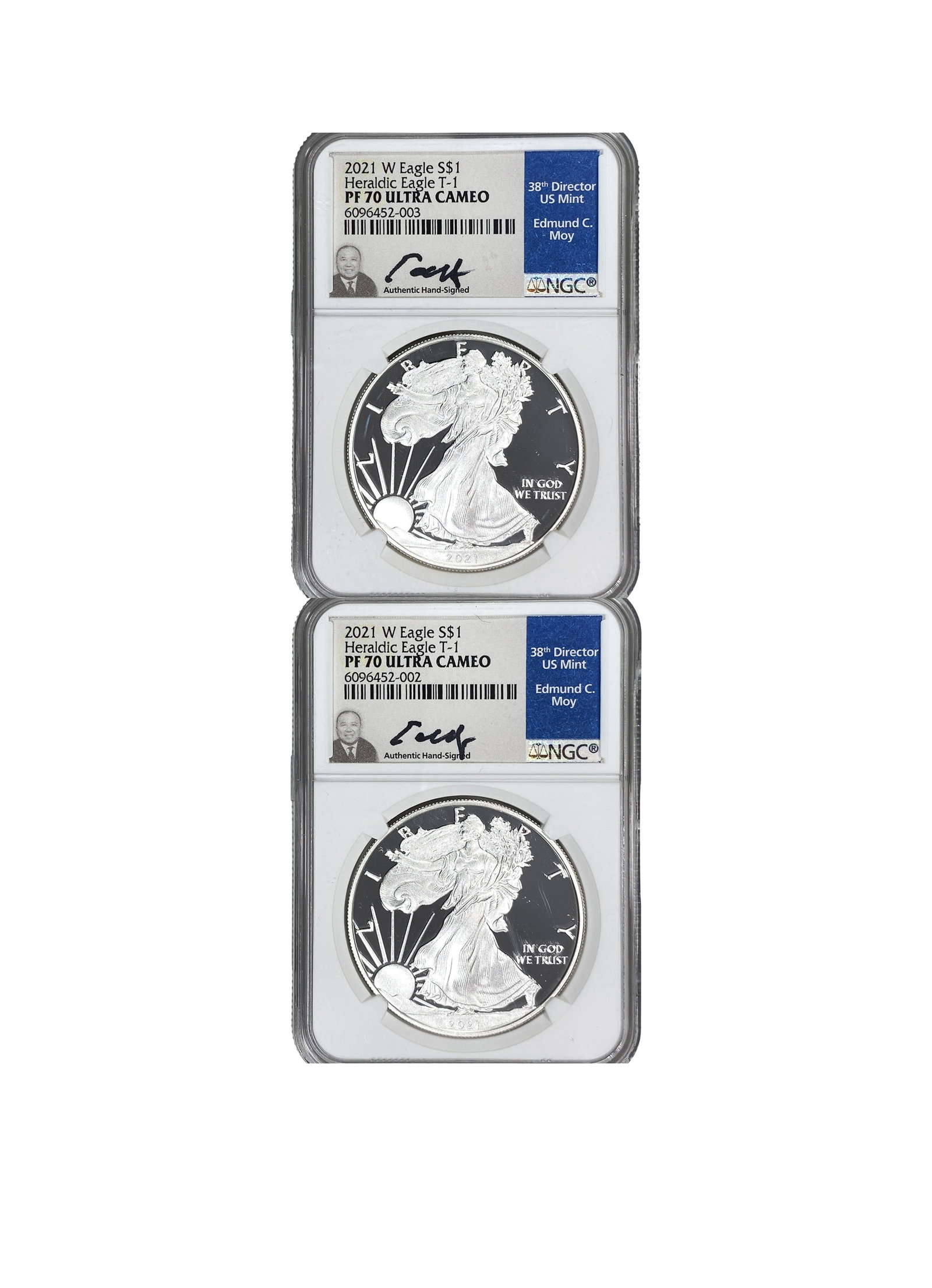 [2 Coins] 2021 Silver Eagle NGC PF70 UC (1 of 2)