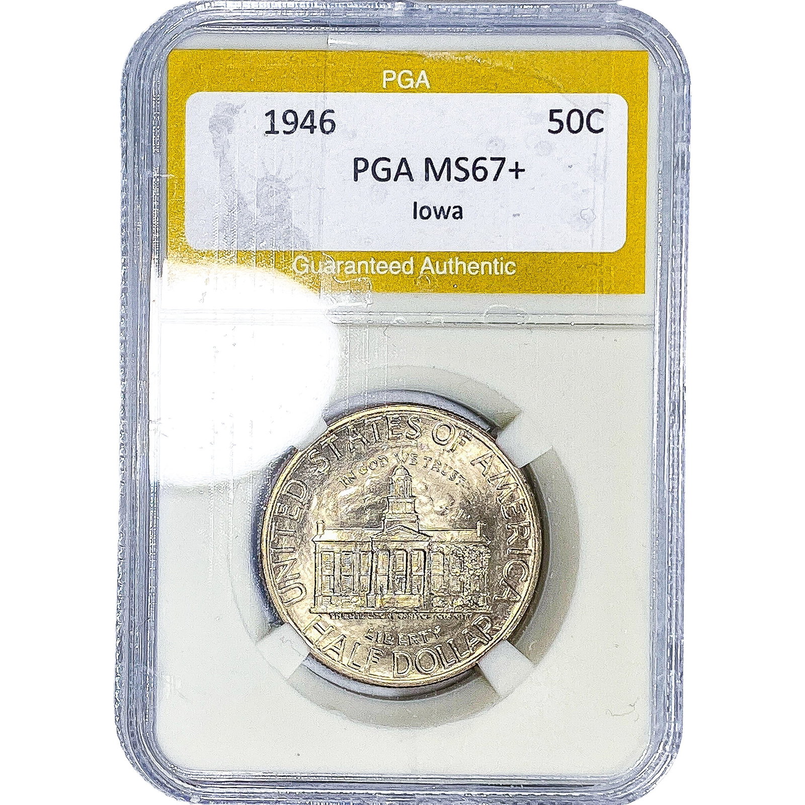 1946 Iowa Half Dollar PGA MS67+: 1946 Iowa Half Dollar PGA MS67+