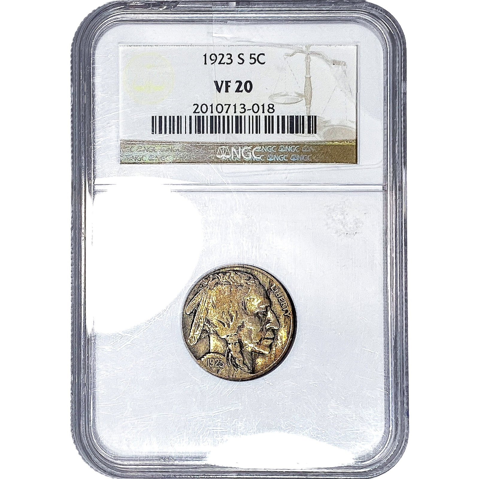 1923-S Buffalo Nickel NGC VF20: 1923-S Buffalo Nickel NGC VF20