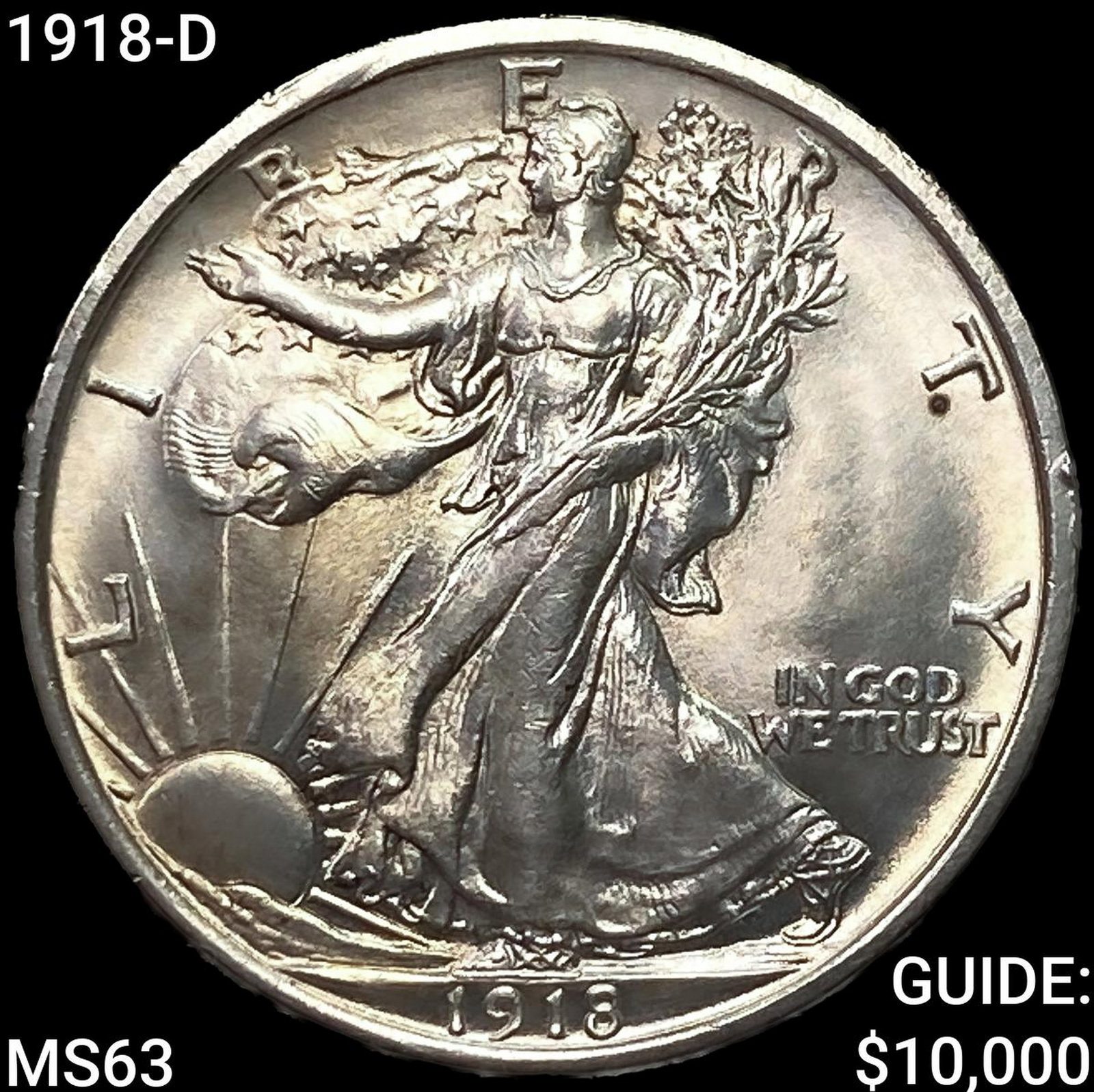 1918-D Walking Liberty Half Dollar CHOICE BU (1 of 2)